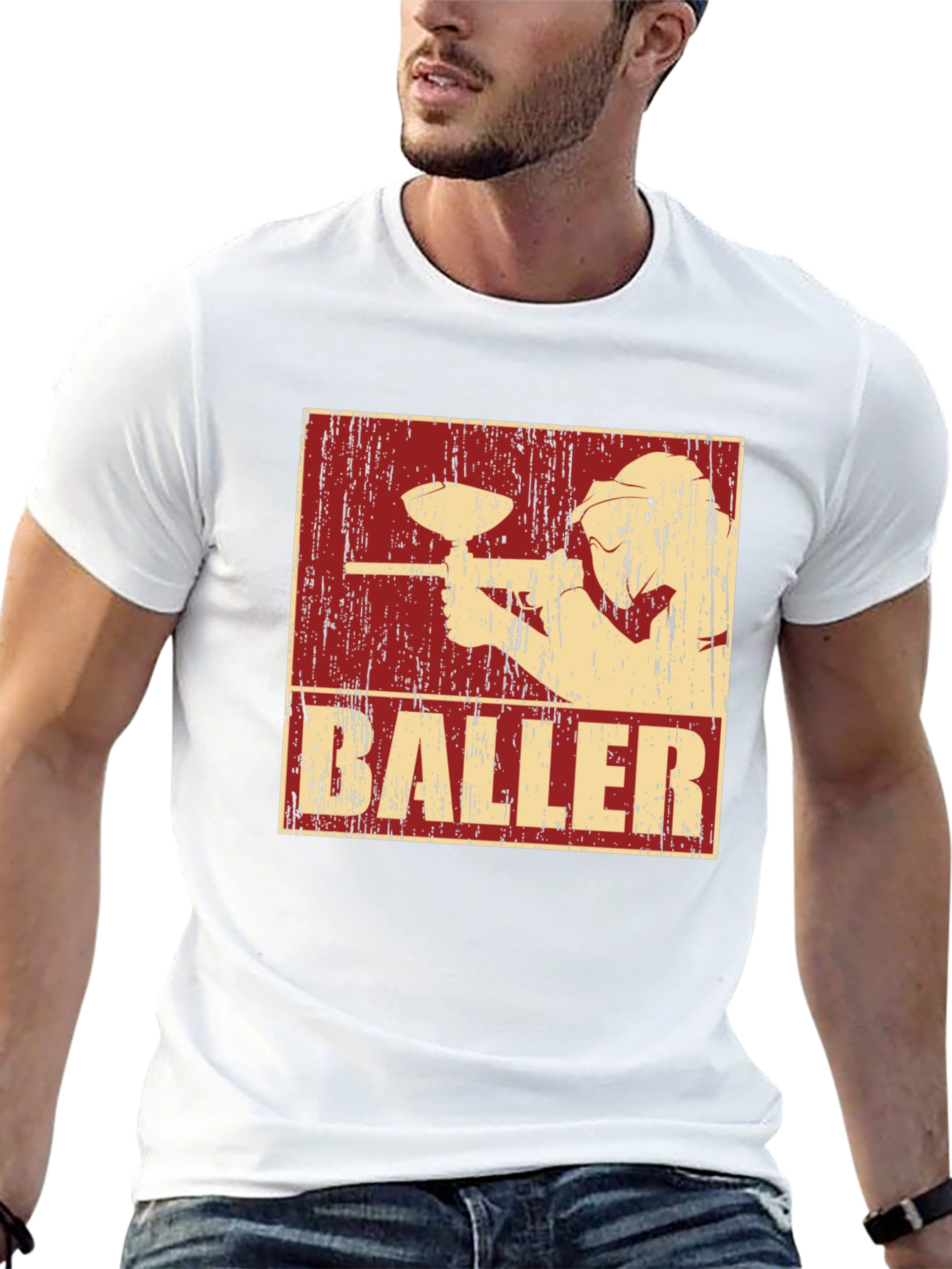 Black Baller Paintball T-Shirt - Black Cotton Graphic Tee view 13