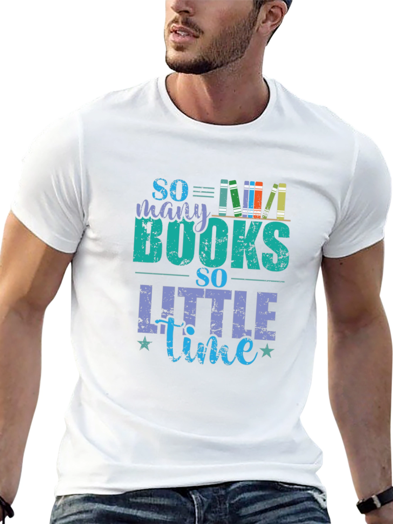 Black So Many Books So Little Time T-Shirt - Book Lover Tee view 13