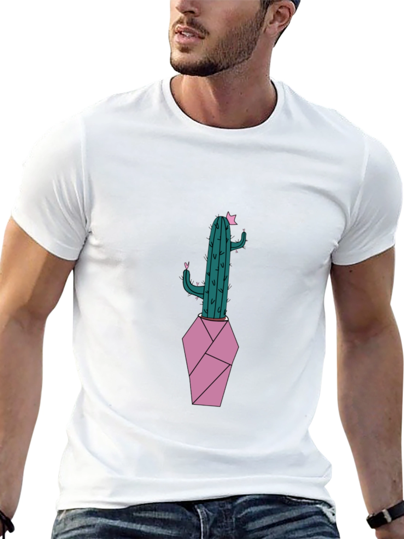 Black Cactus Graphic T-Shirt - Trendy Unisex Tee view 13