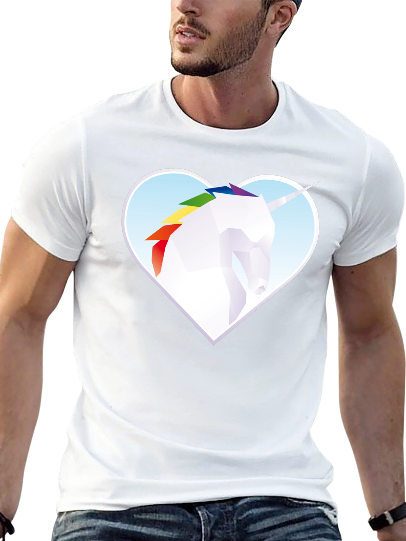 Unicorn Heart Graphic Tee - Modern Geometric Design - 13
