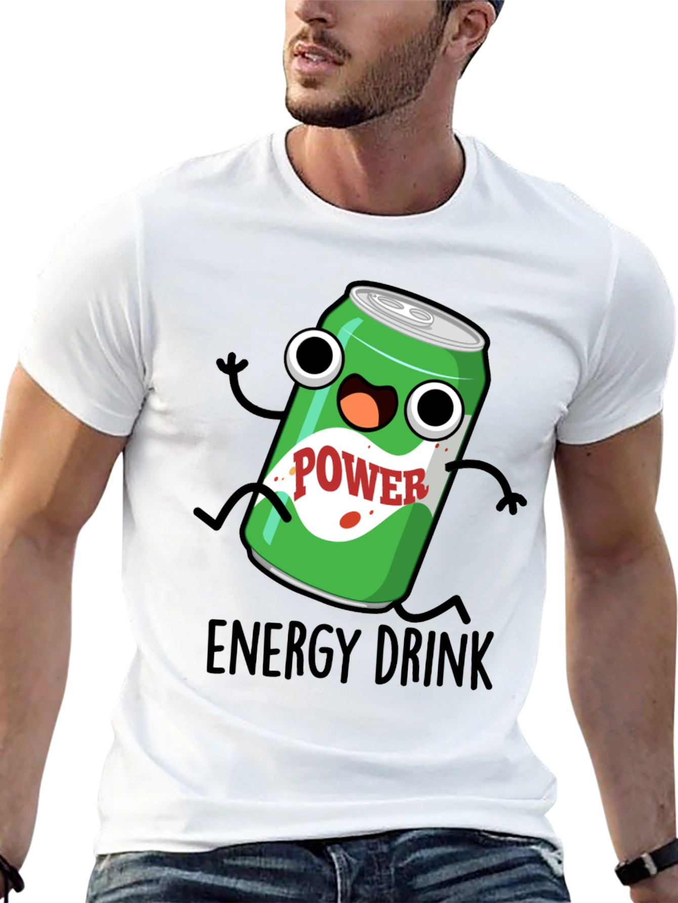Black Cartoon Energy Drink T-Shirt - Black view 13