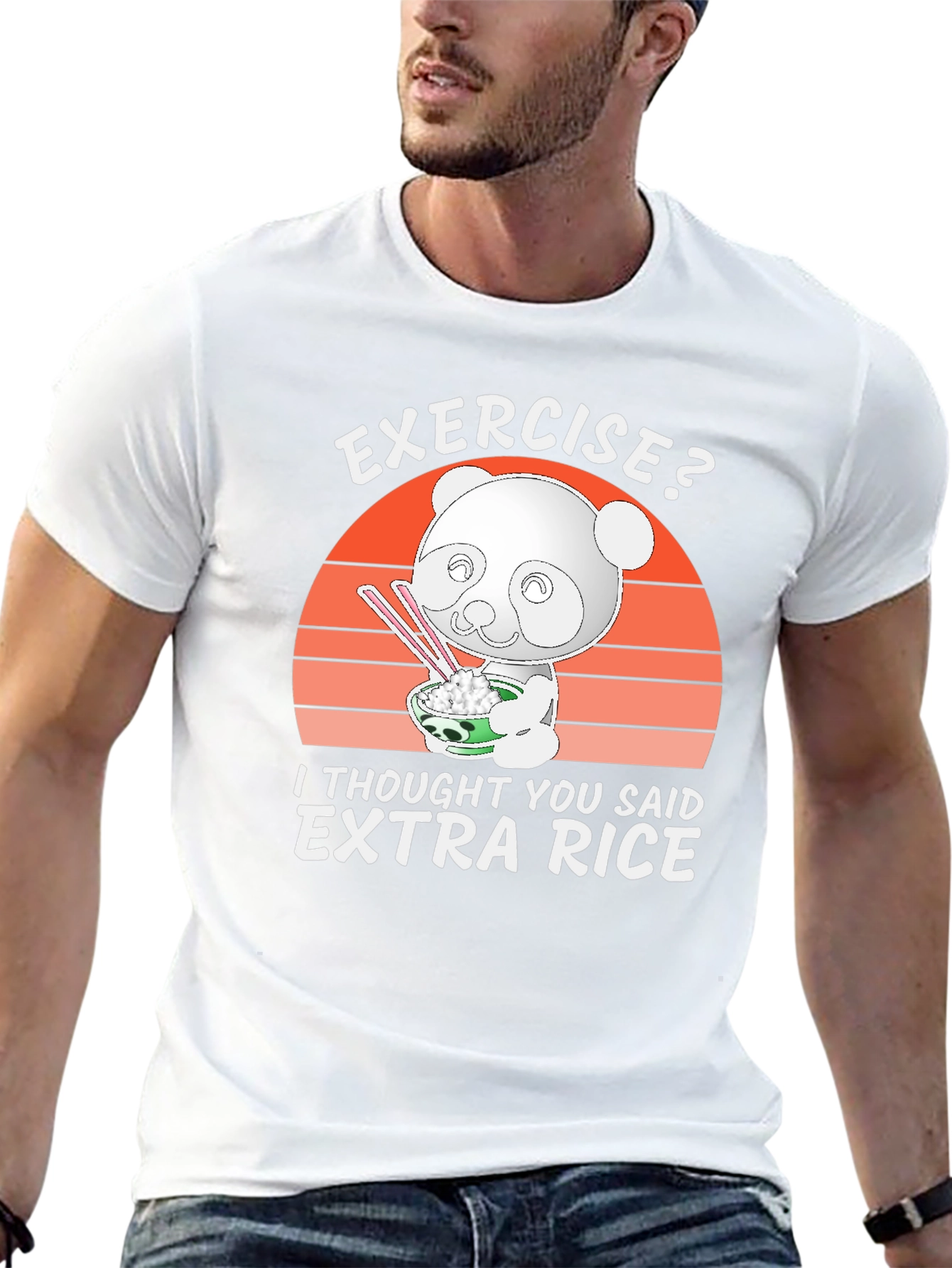 Black Exercise? Extra Rice Panda Graphic Tee view 13