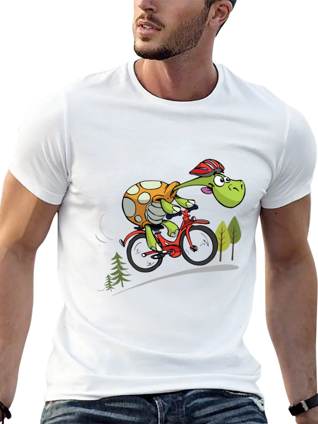 Black Turtle Cyclist Graphic T-Shirt view 13