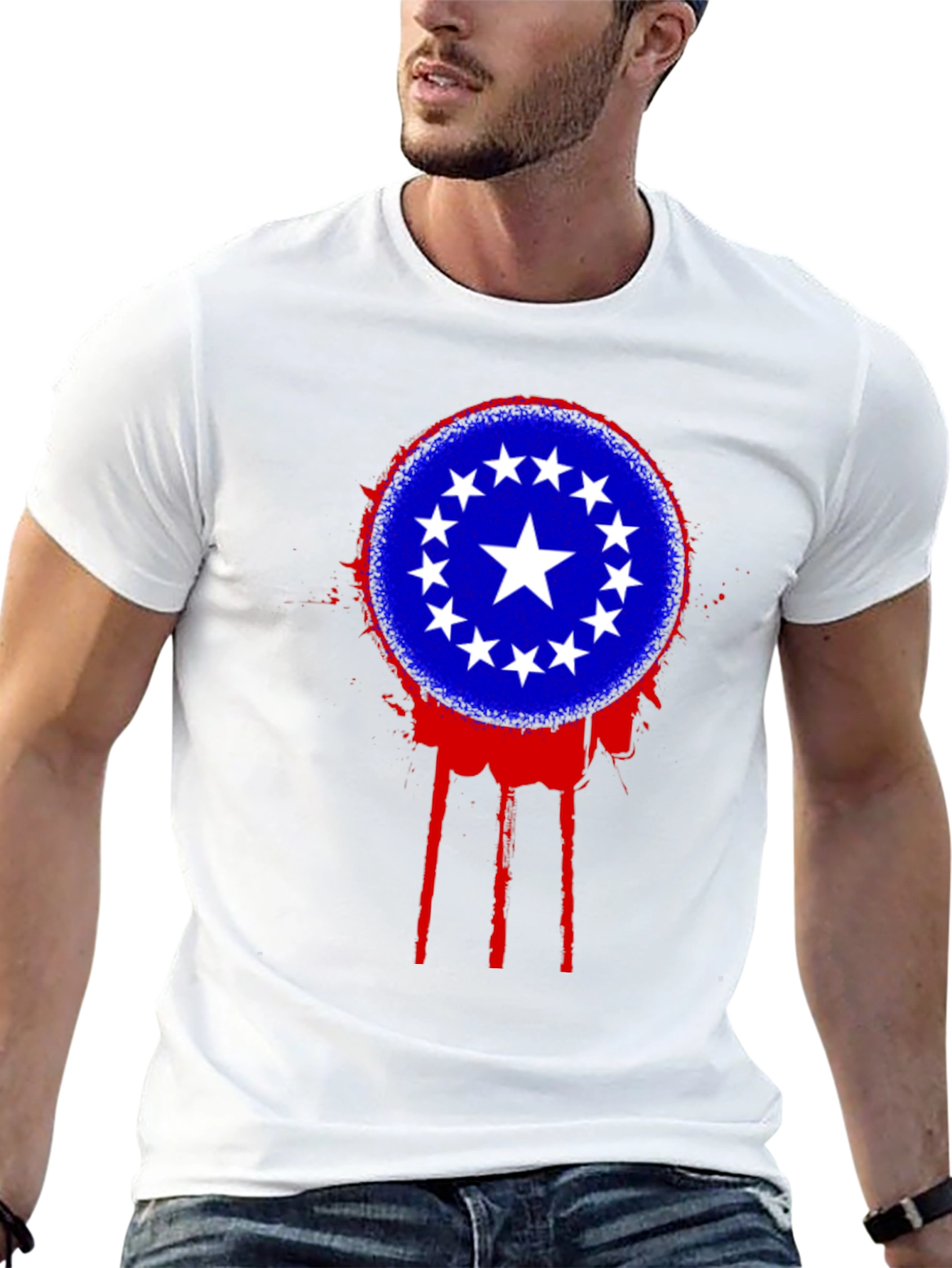 Black Stars Circle T-Shirt - Black view 13