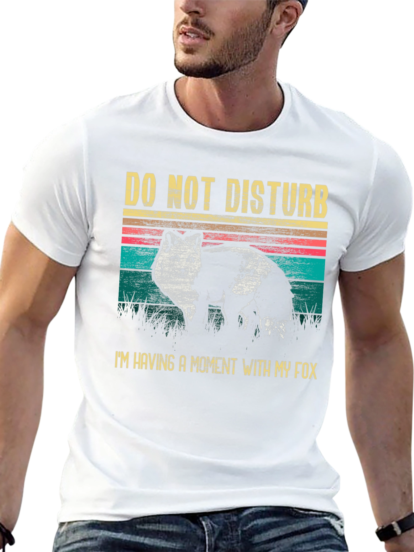 Black Do Not Disturb Fox Graphic T-Shirt view 13