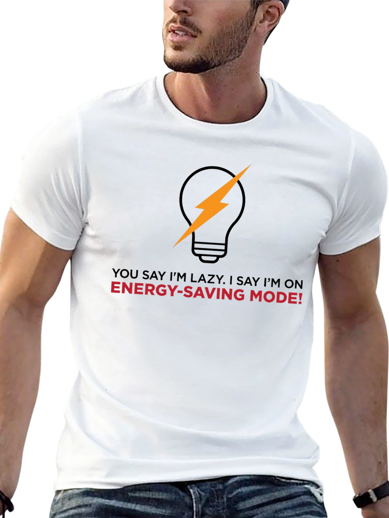 Black Energy Saving Mode Graphic Tee view 13