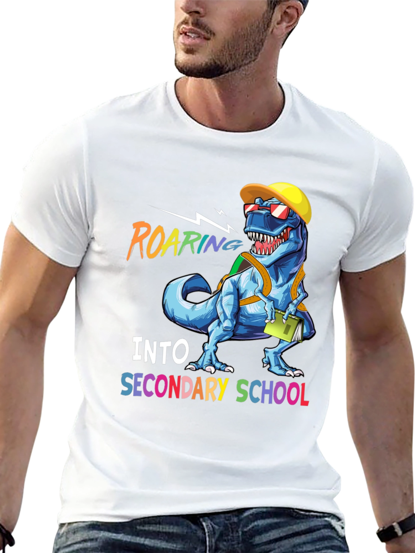 Black Roaring Into Secondary School T-Shirt view 13