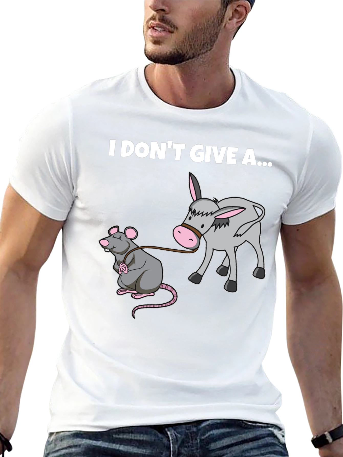 Black I Don't Give a Rat's Donkey T-Shirt view 13