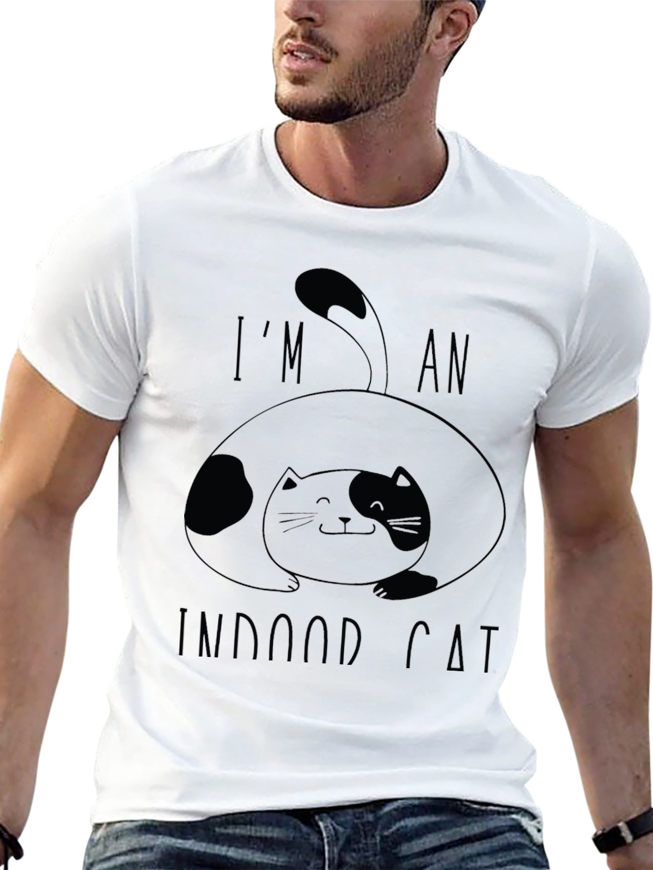 Black Indoor Cat T-Shirt - Black - Unisex view 13