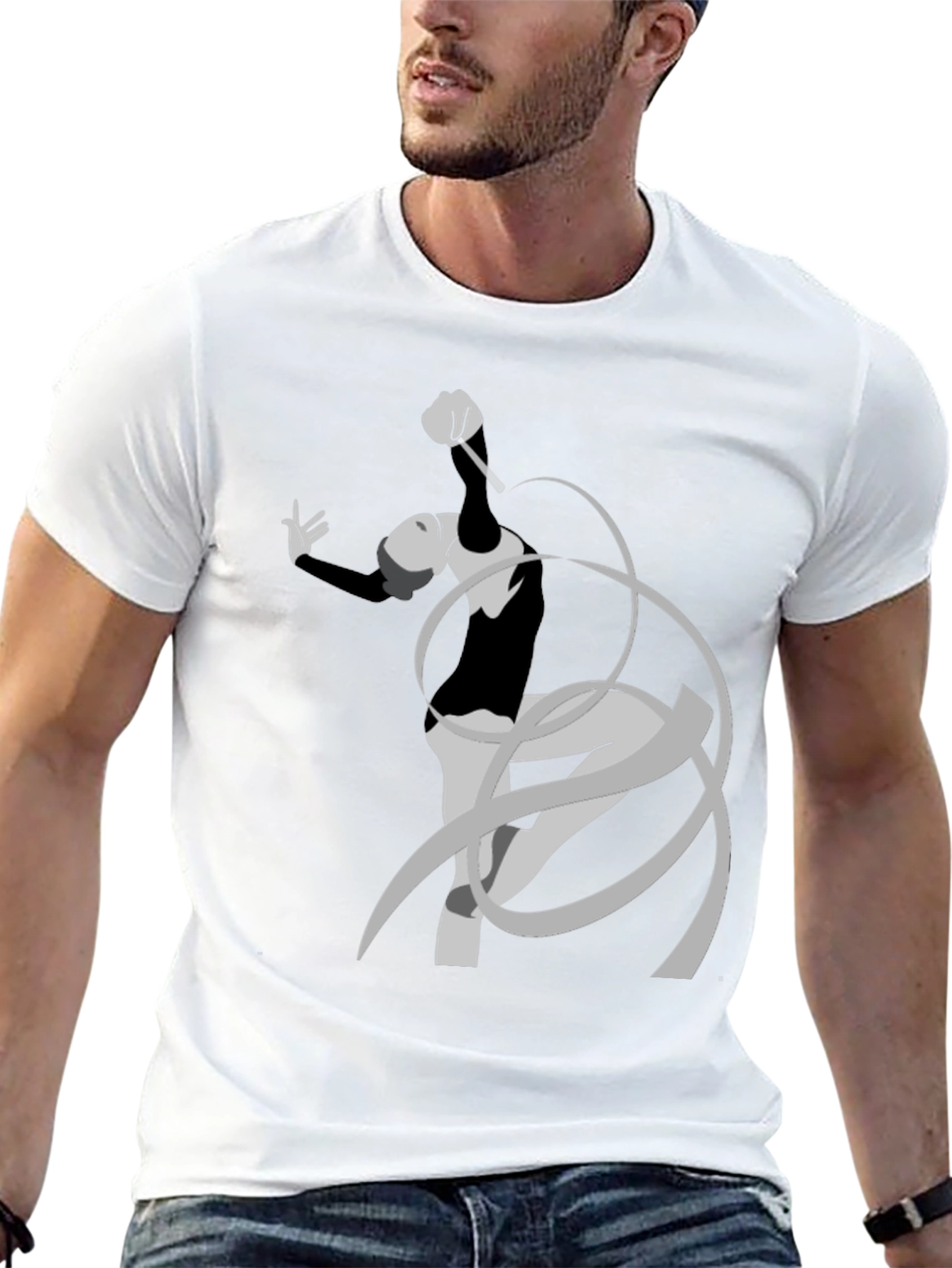 Black Rhythmic Gymnast Graphic Tee - Black Cotton Comfort view 13