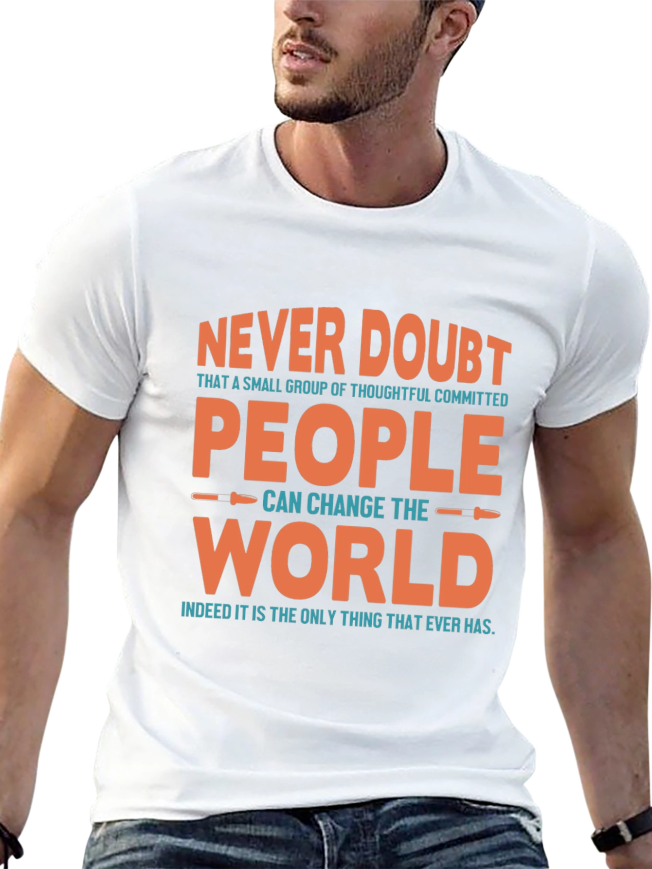 Black Never Doubt People T-Shirt - Inspirational Graphic Tee view 13