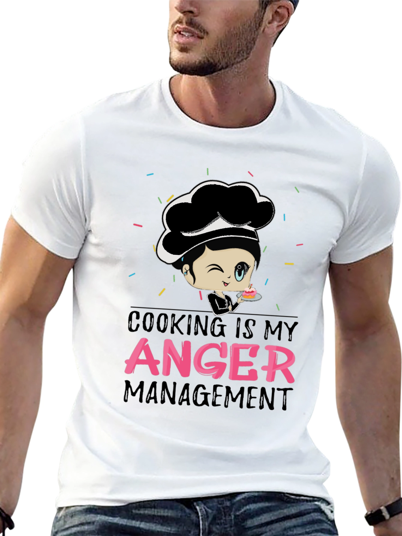 Black Cooking Is My Anger Management T-Shirt view 13