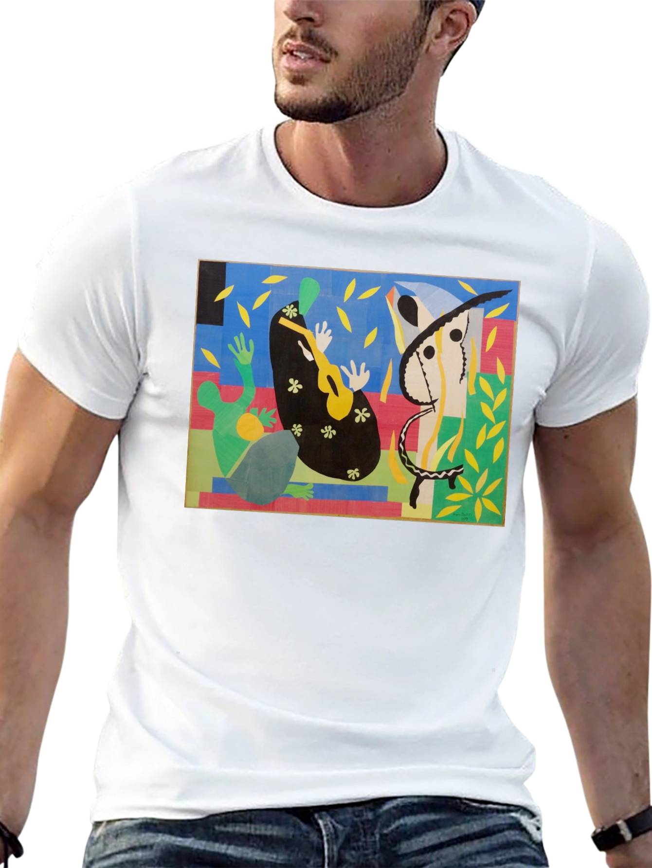 Black Abstract Art T-Shirt - Henri Matisse Inspired view 13