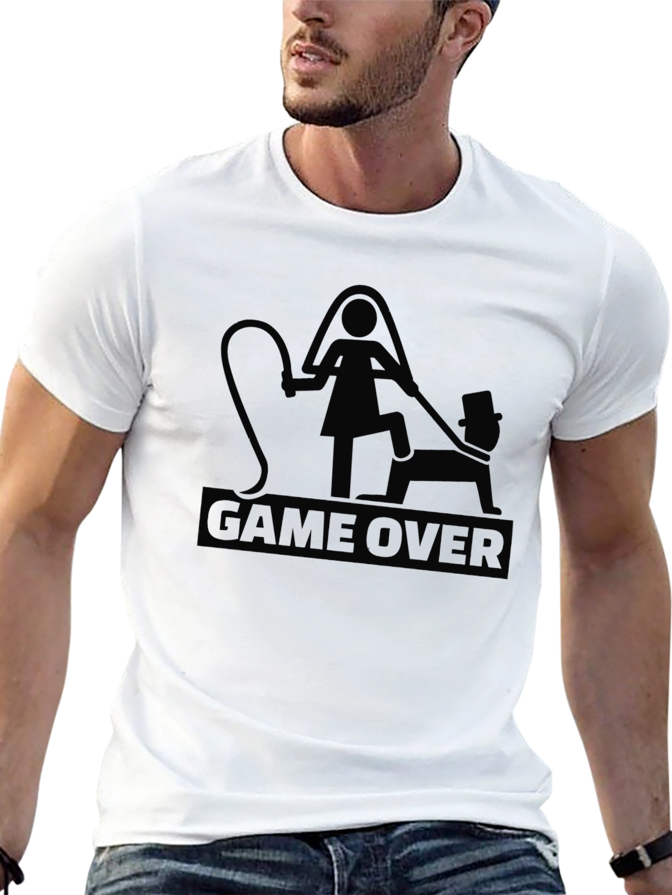 Black Game Over Funny T-Shirt view 13