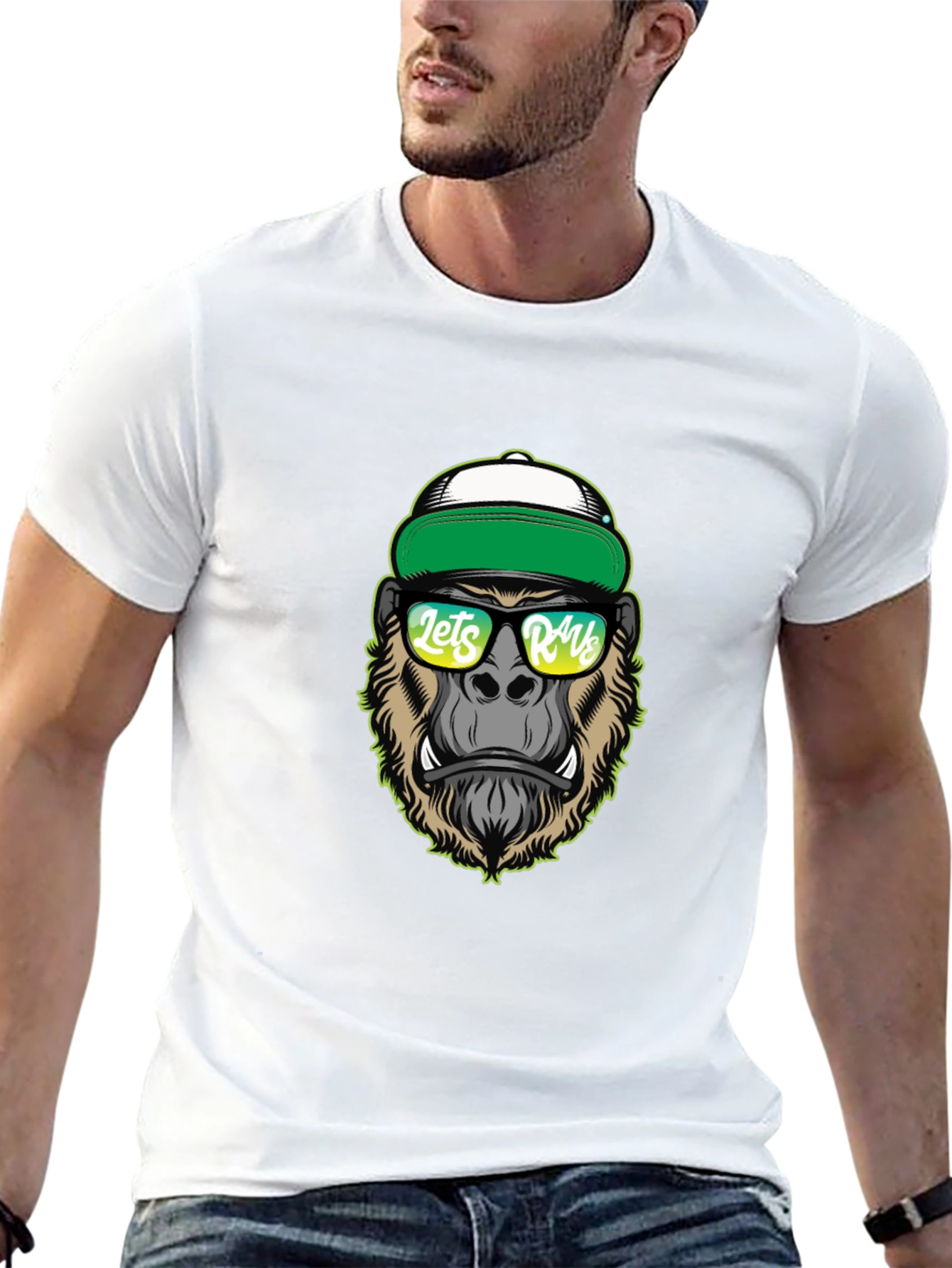 Black Cool Gorilla Graphic Tee - Lets Rage T-Shirt view 13