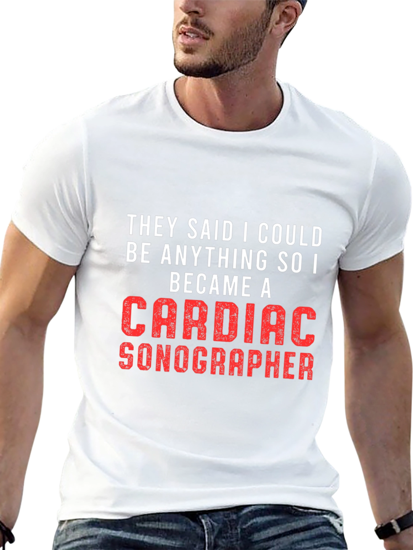 Black Cardiac Sonographer Tee - They Said I Could Be Anything view 13