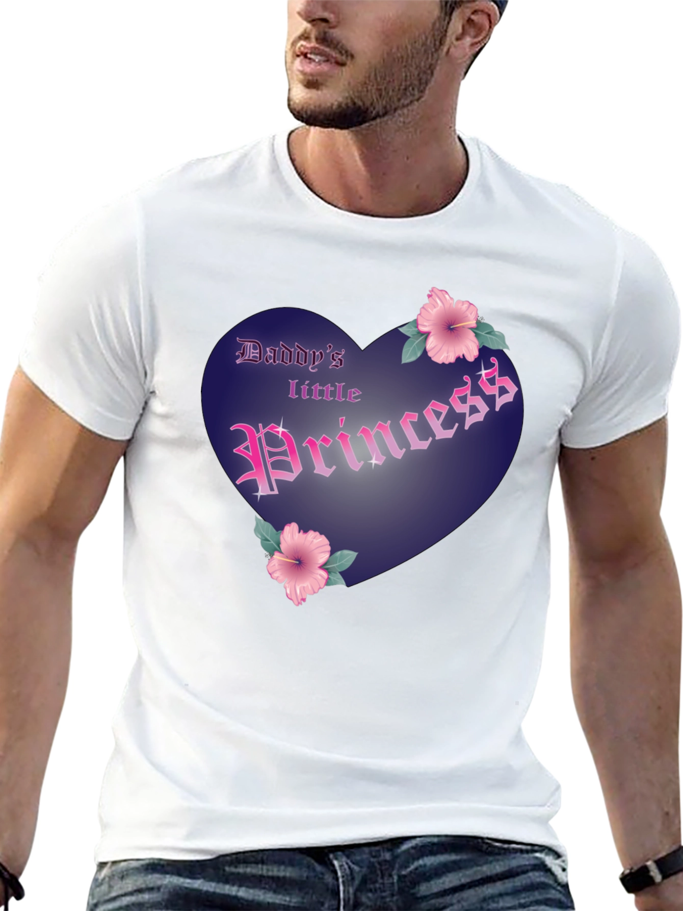 Black Daddy's Little Princess Graphic Tee - Black Cotton Shirt view 13