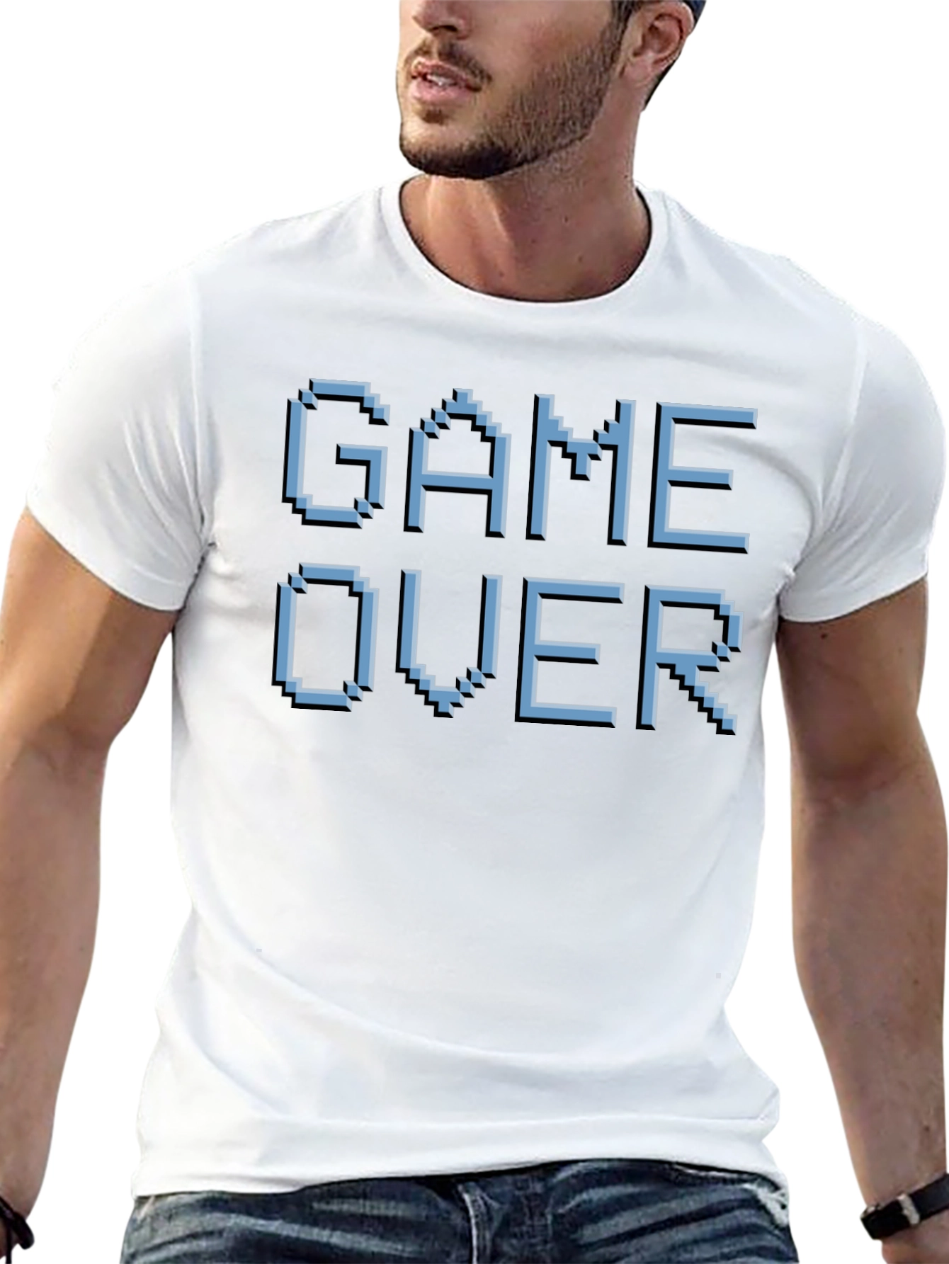 Black Game Over Pixel Art T-Shirt - Retro Gaming Style view 13