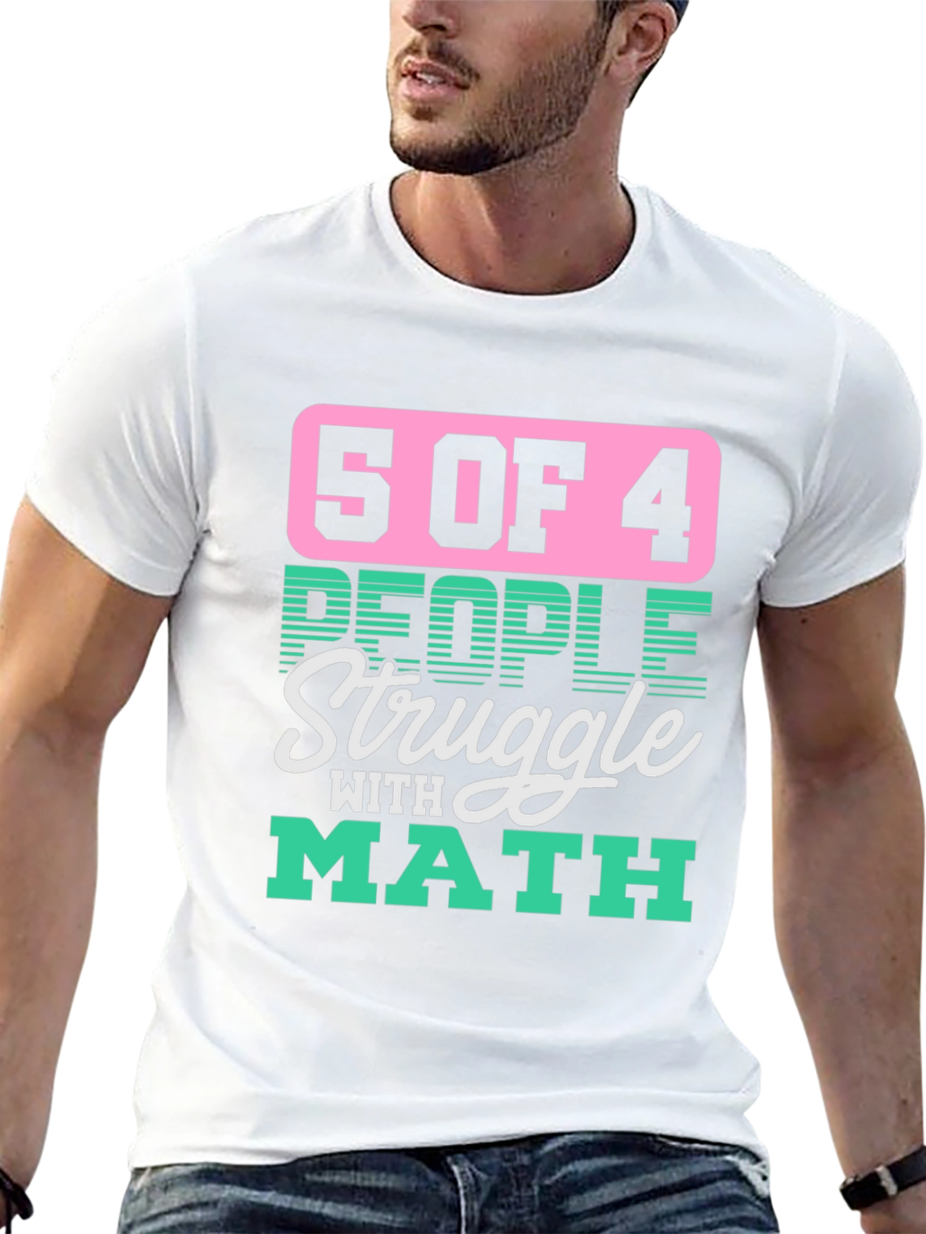 Black Funny Math T-Shirt - 5 of 4 People Struggle view 13