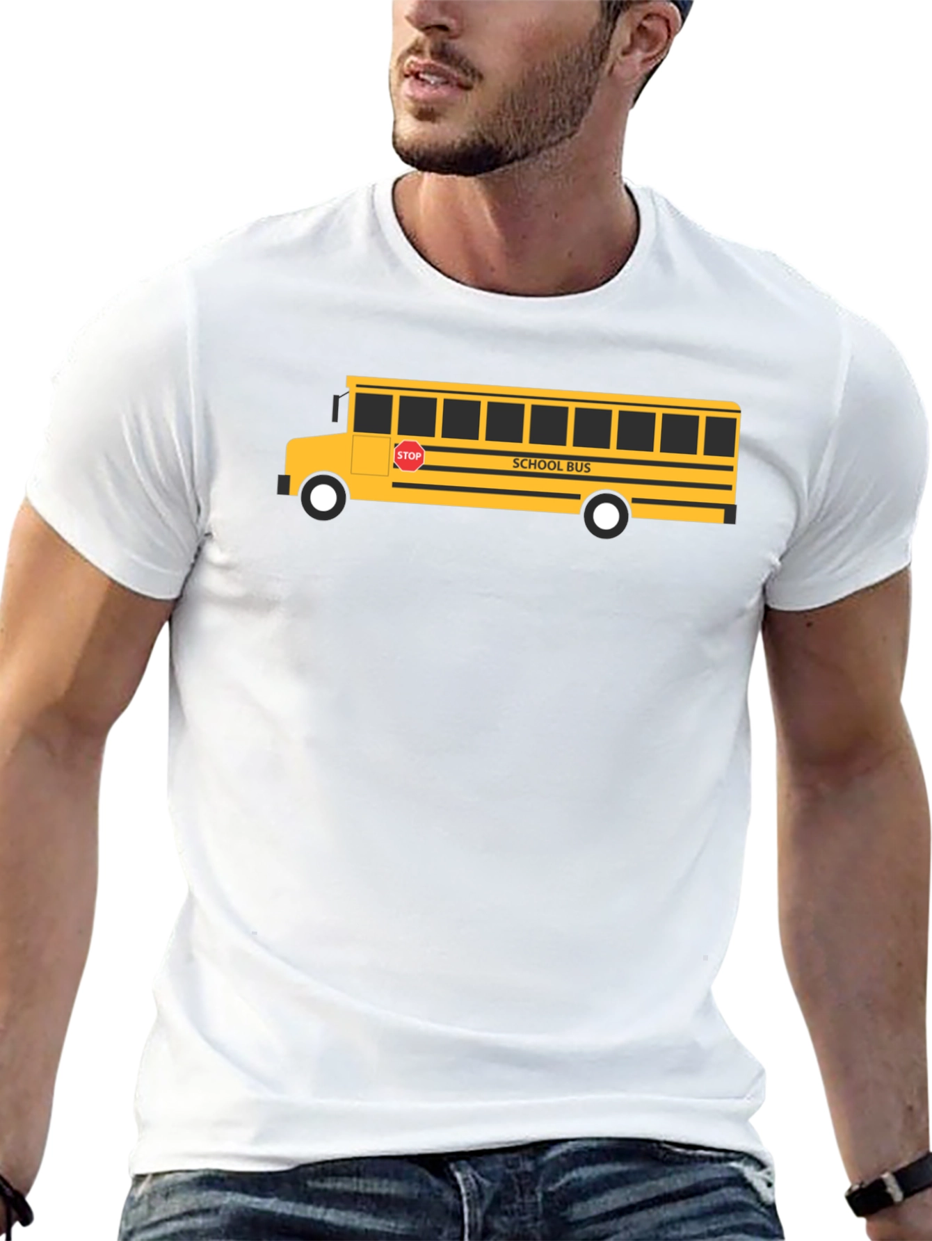 Black School Bus Graphic Tee - Black Unisex T-Shirt view 13