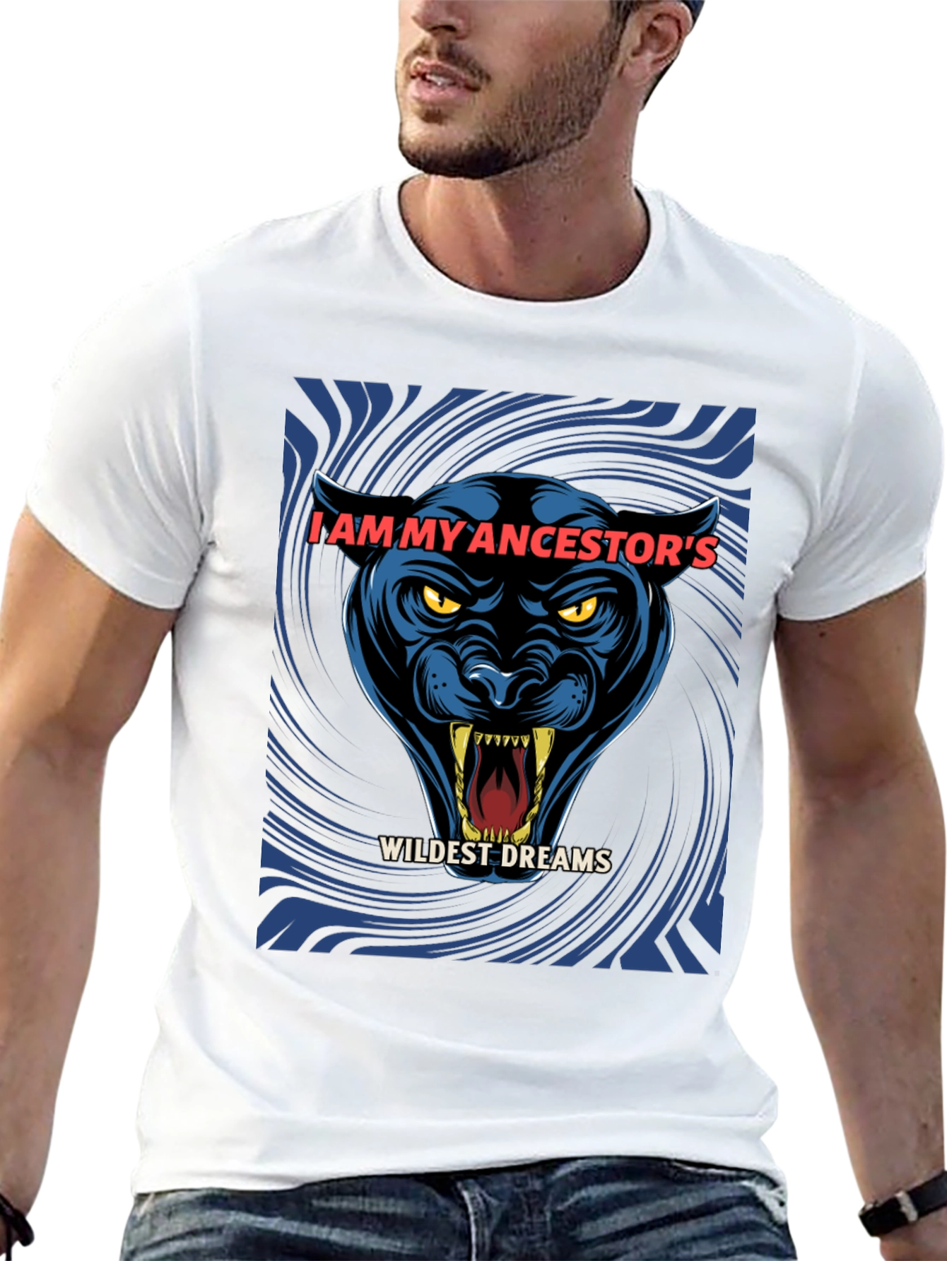 Black Ancestor's Wildest Dreams Black Panther Graphic T-Shirt view 13