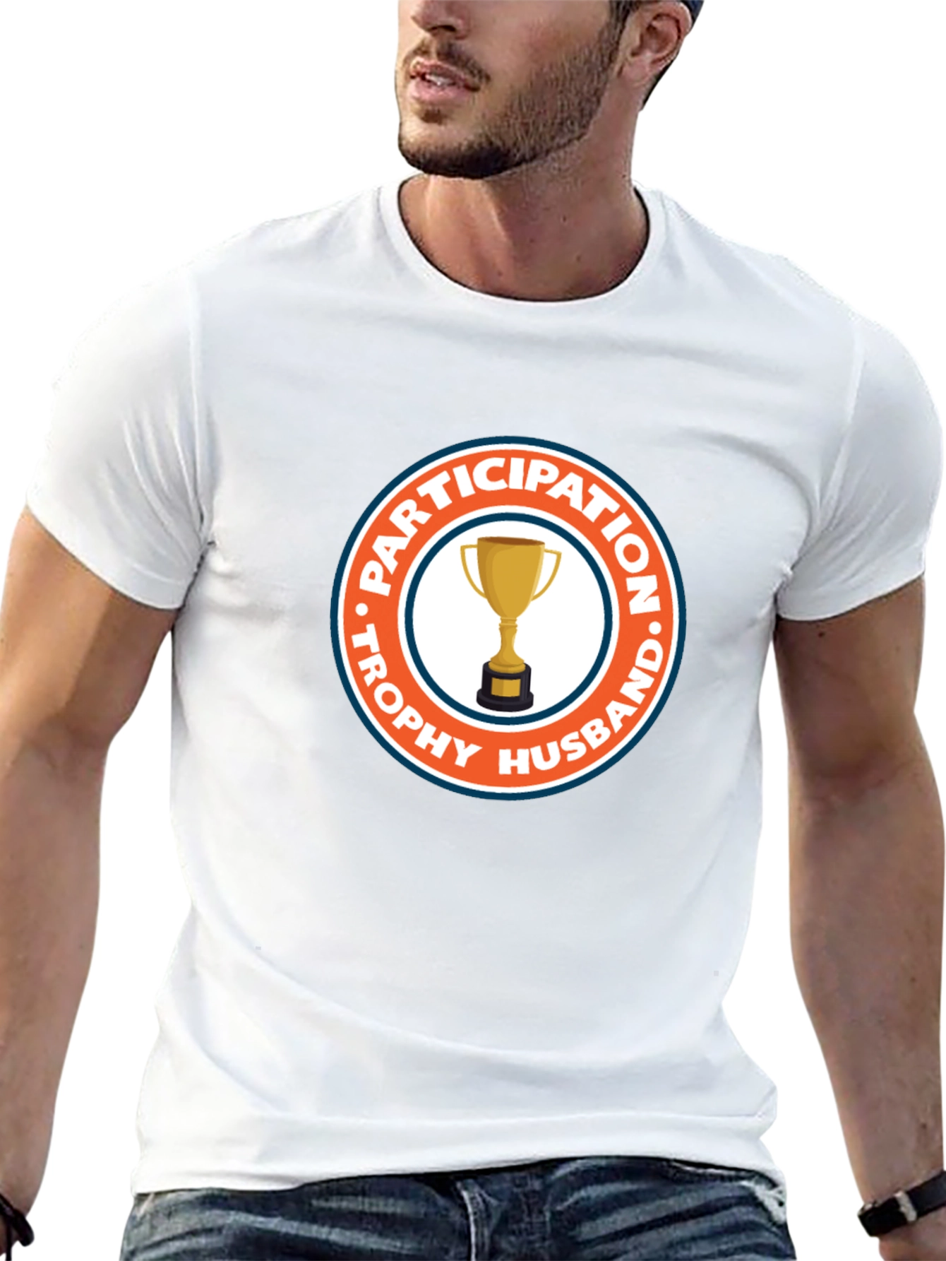 Black Trophy Husband Participation Award Graphic Tee view 13