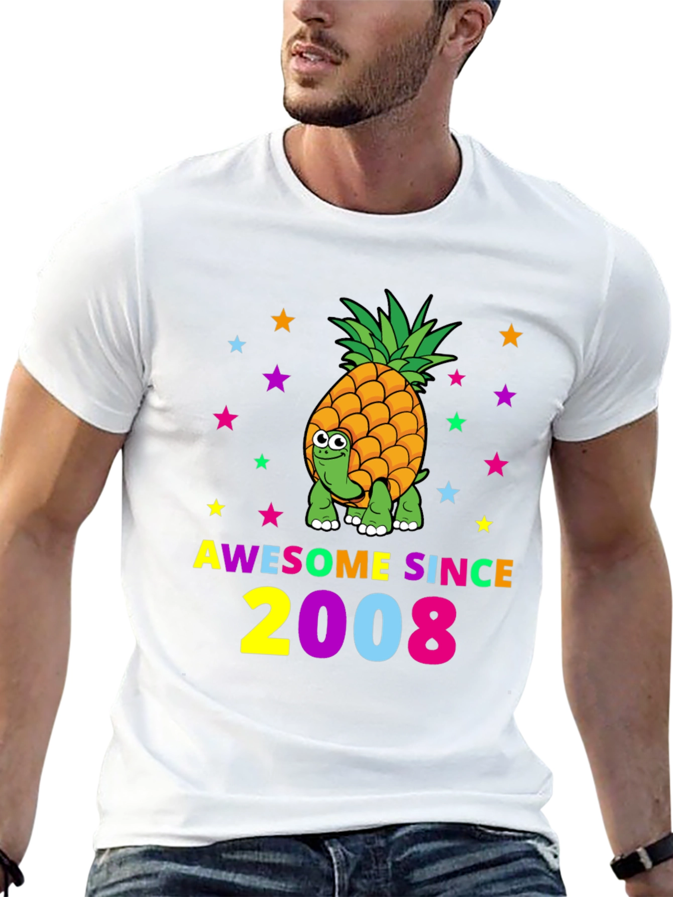 Black Awesome Since 2008 Turtle-Pineapple Graphic Tee view 13