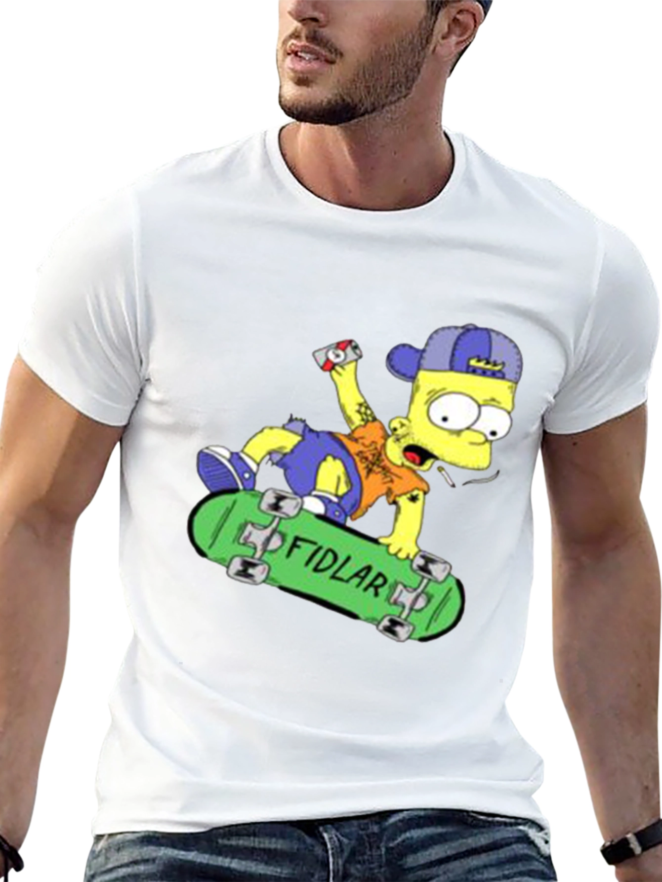 Black Bart Simpson Skateboard Graphic T-Shirt view 13