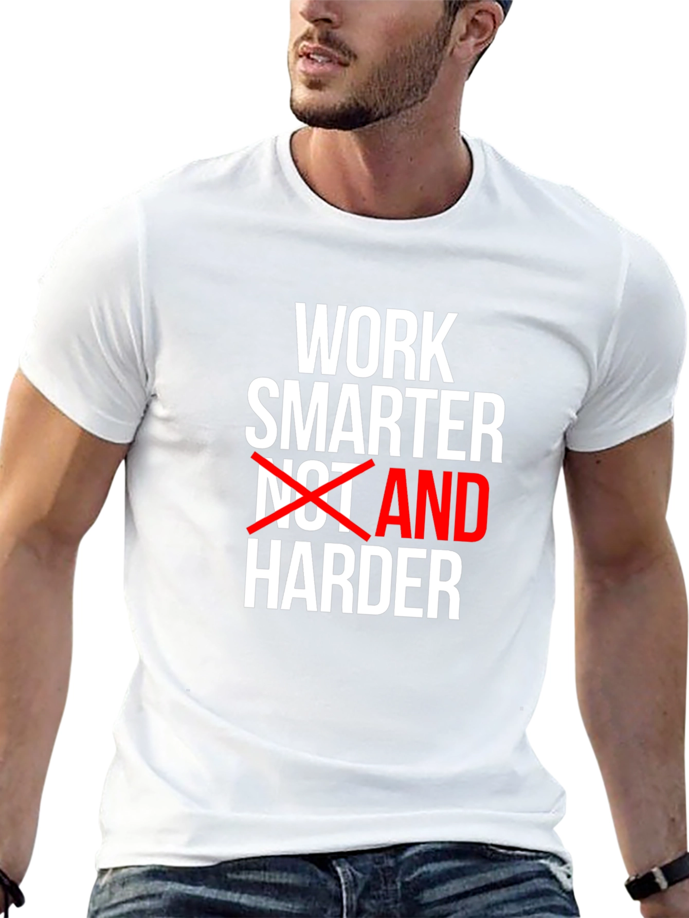 Black Work Smarter Motivational T-Shirt view 13