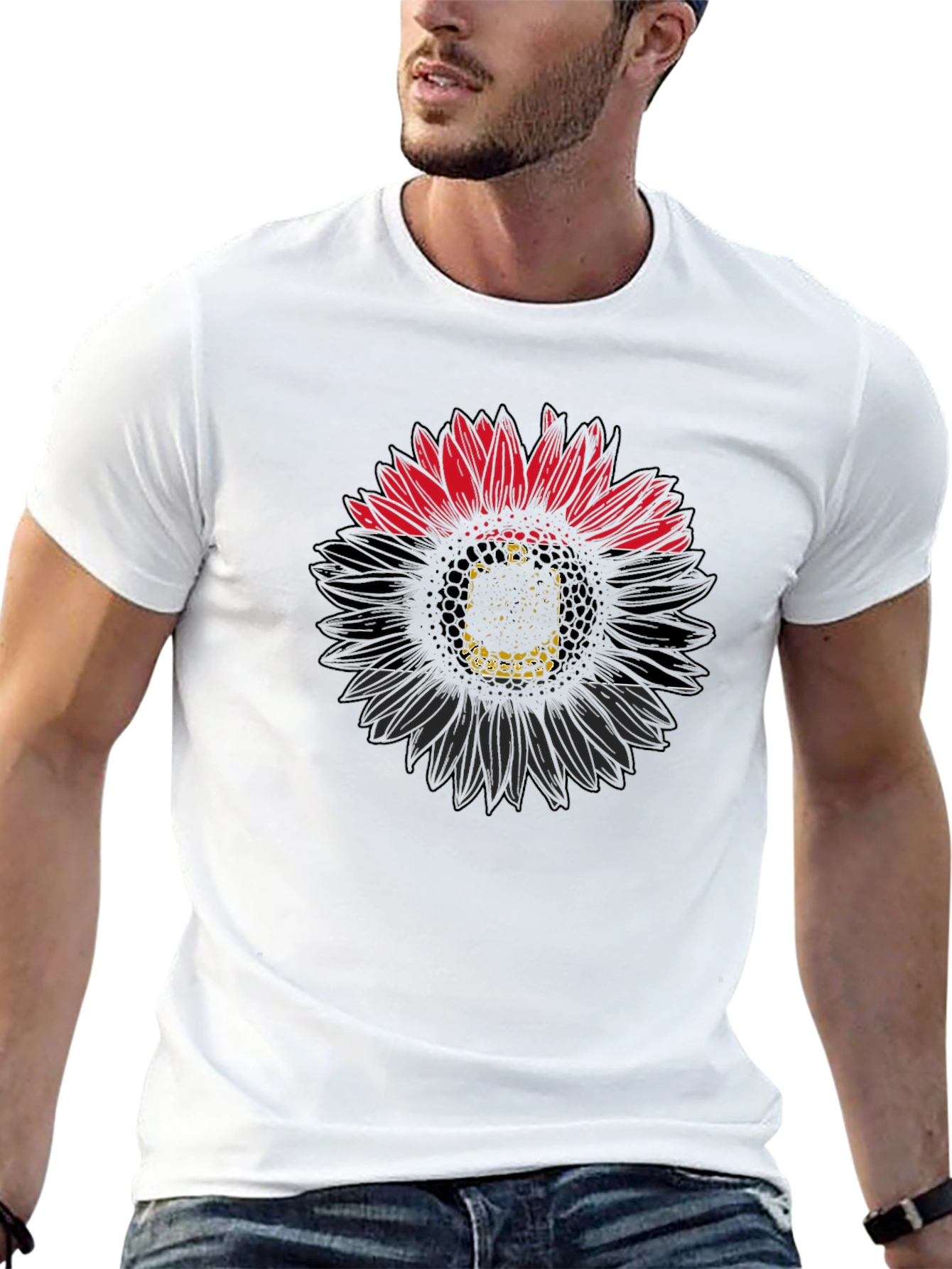 Black Sunflower Graphic Tee - Modern Casual Style view 13