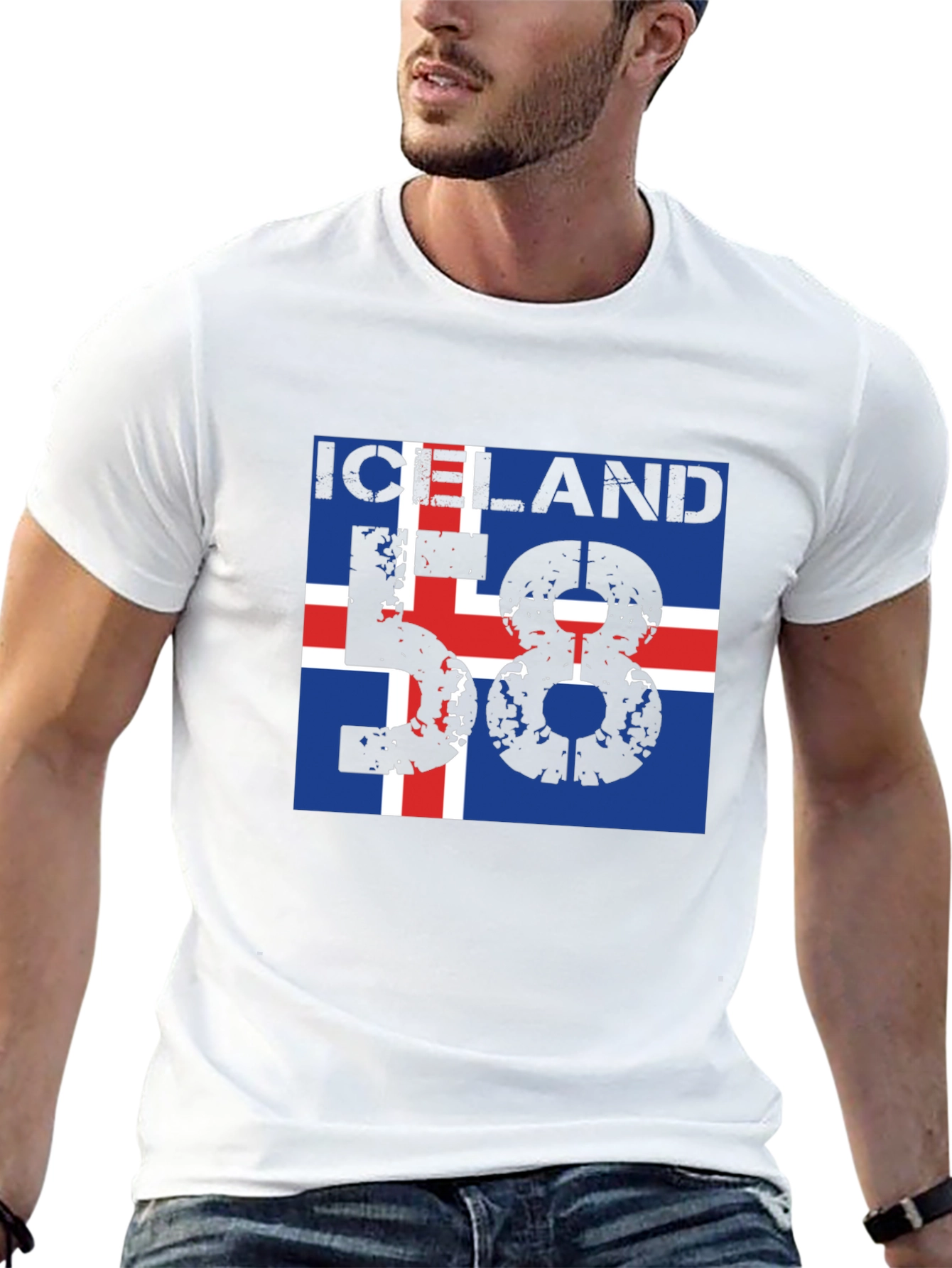 Iceland Flag Graphic T-Shirt - Black - 13