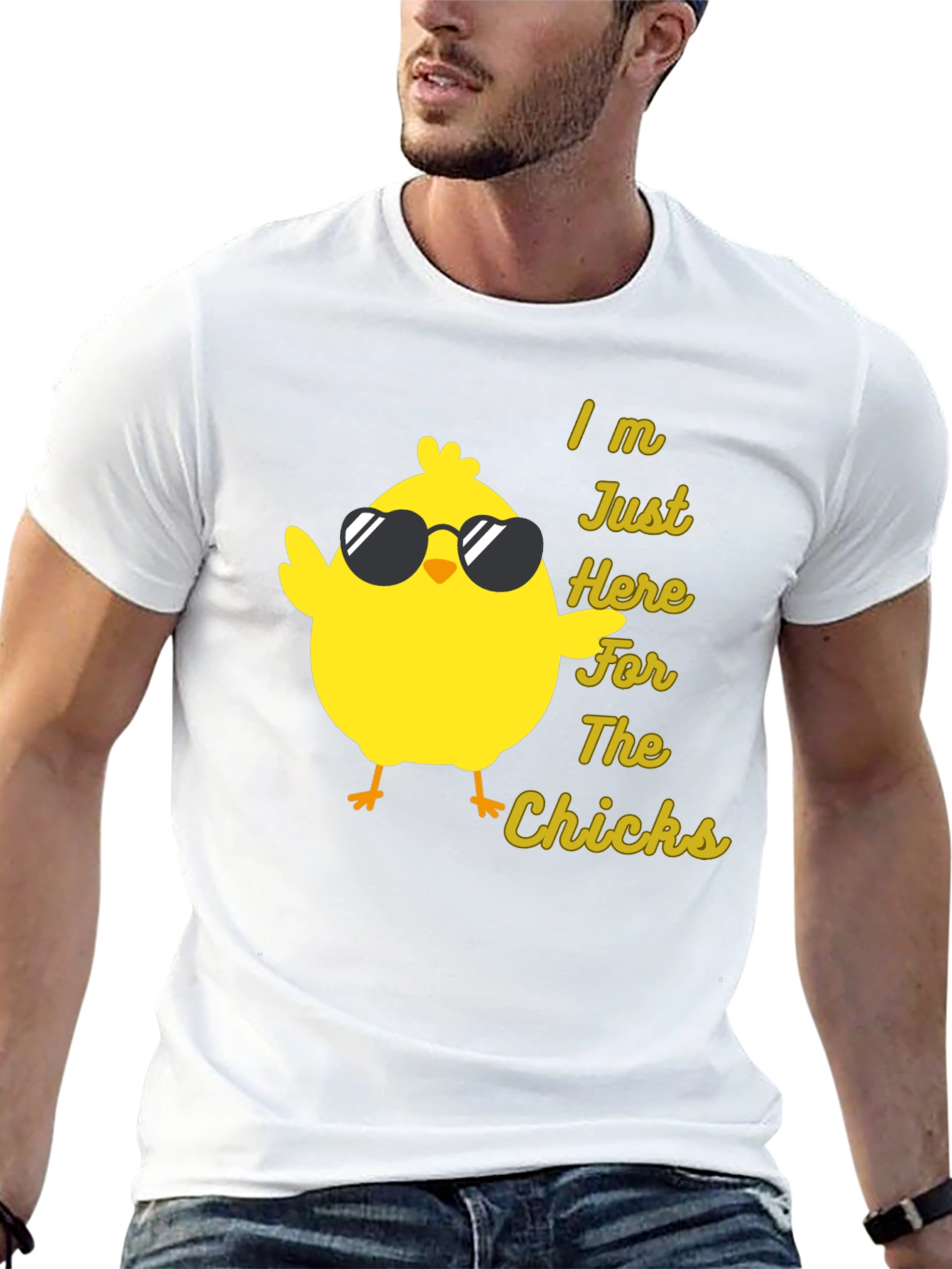 Black Funny Chicken T-Shirt - I'm Just Here for the Chicks view 13