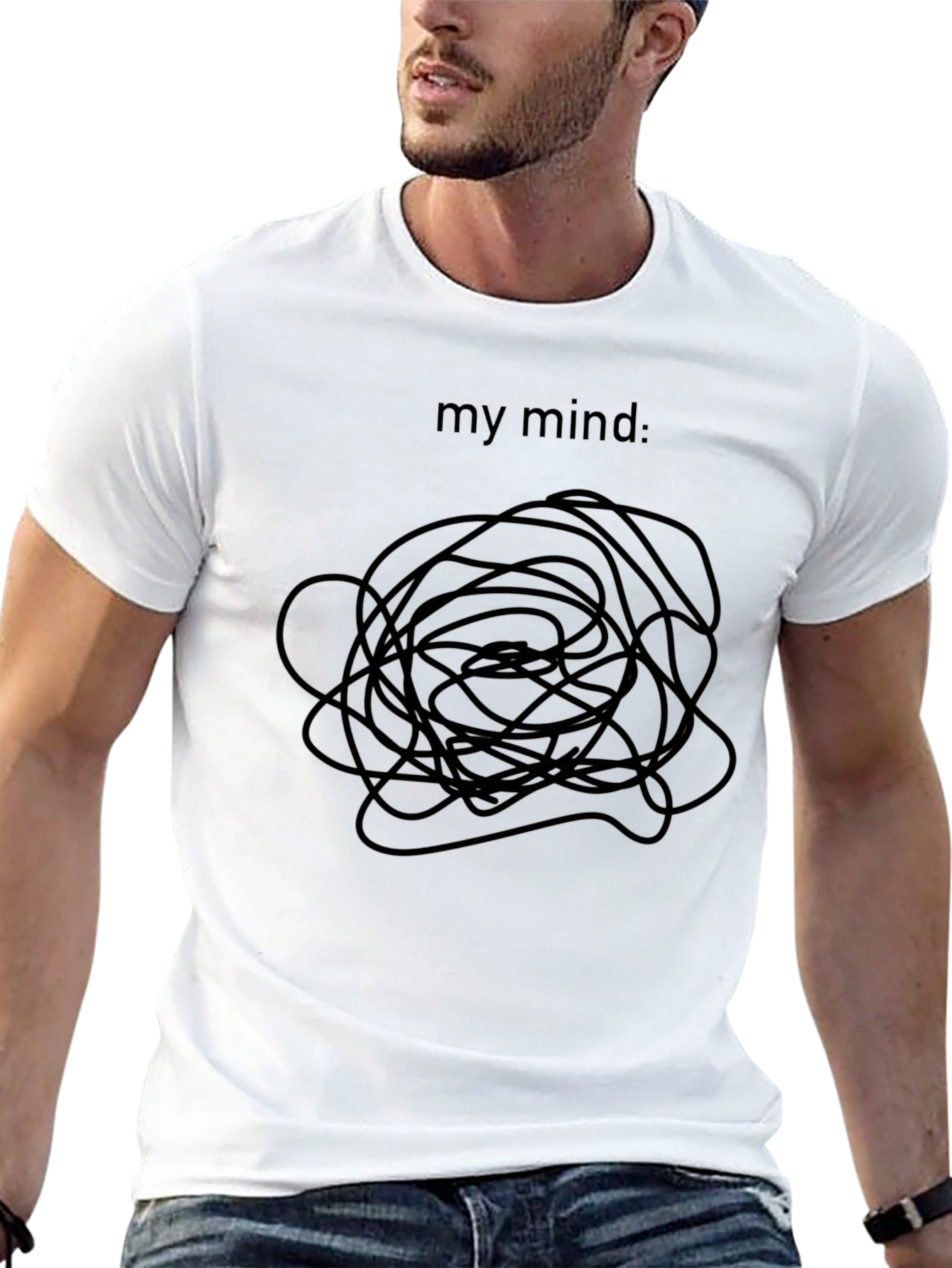 Black My Mind Black T-Shirt - Tangled Mess Graphic Tee view 13