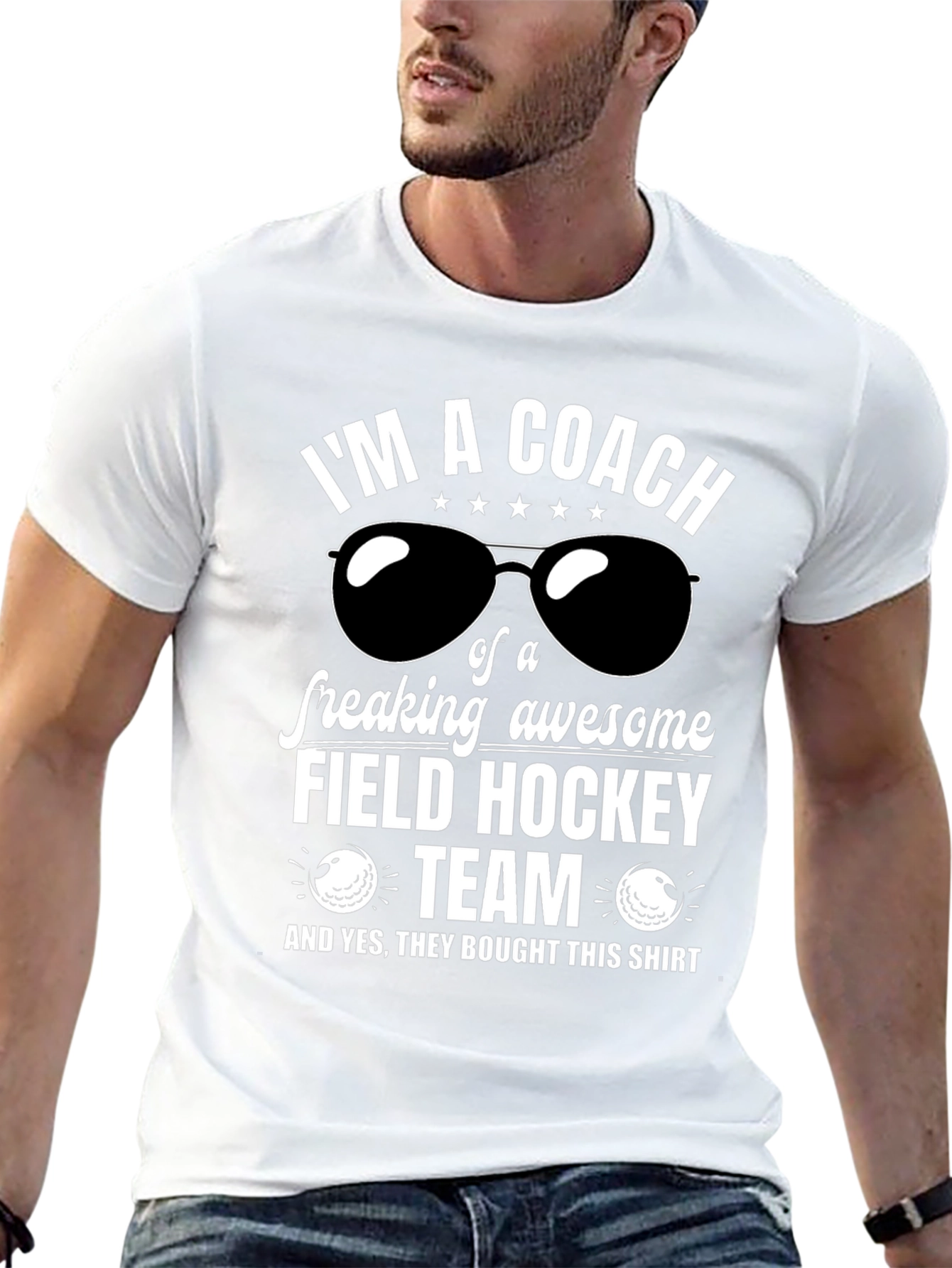 Black Field Hockey Coach T-Shirt - Awesome Team Gift view 13