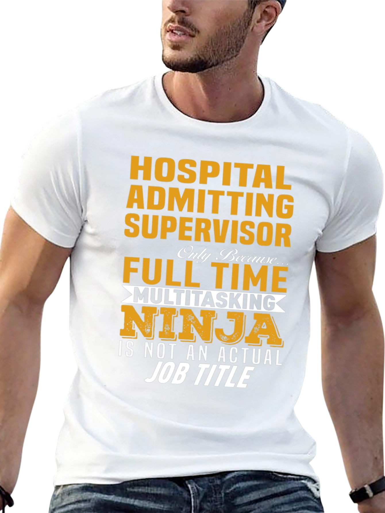 Black Hospital Admitting Supervisor Multitasking Ninja T-Shirt view 13