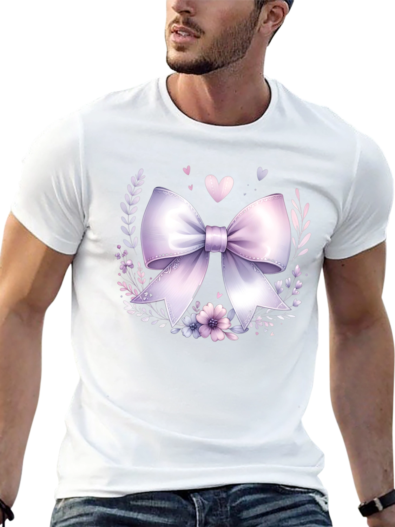 Floral Bow Graphic Tee - Stylish Casual Wear - 13