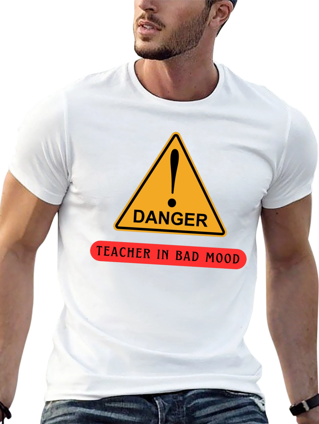 Black Danger Teacher in Bad Mood Funny T-Shirt view 13