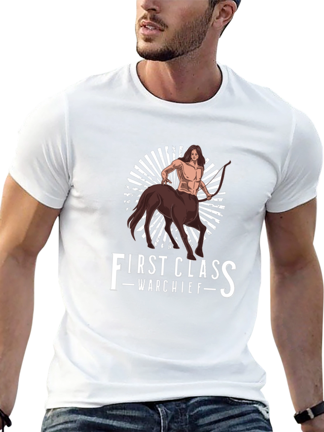 Black First Class Warchief Centaur Graphic Tee view 13