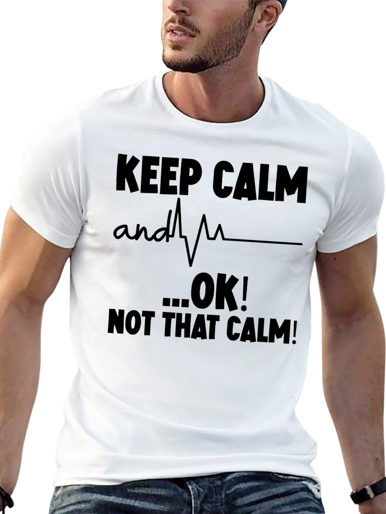 Black Keep Calm...OK! Men's Graphic T-Shirt view 13