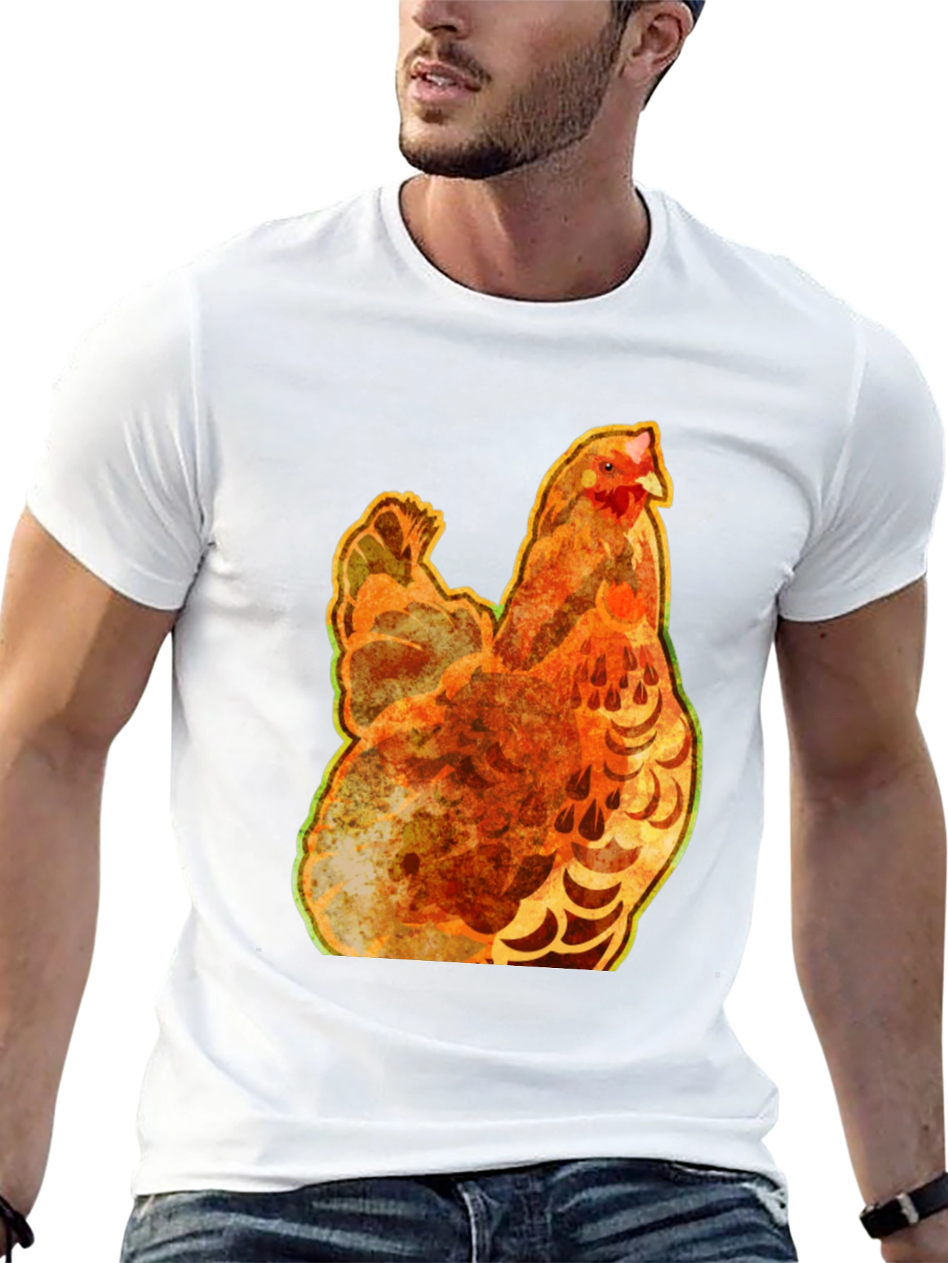 Black Chicken Graphic Tee - Quirky Animal Shirt view 13