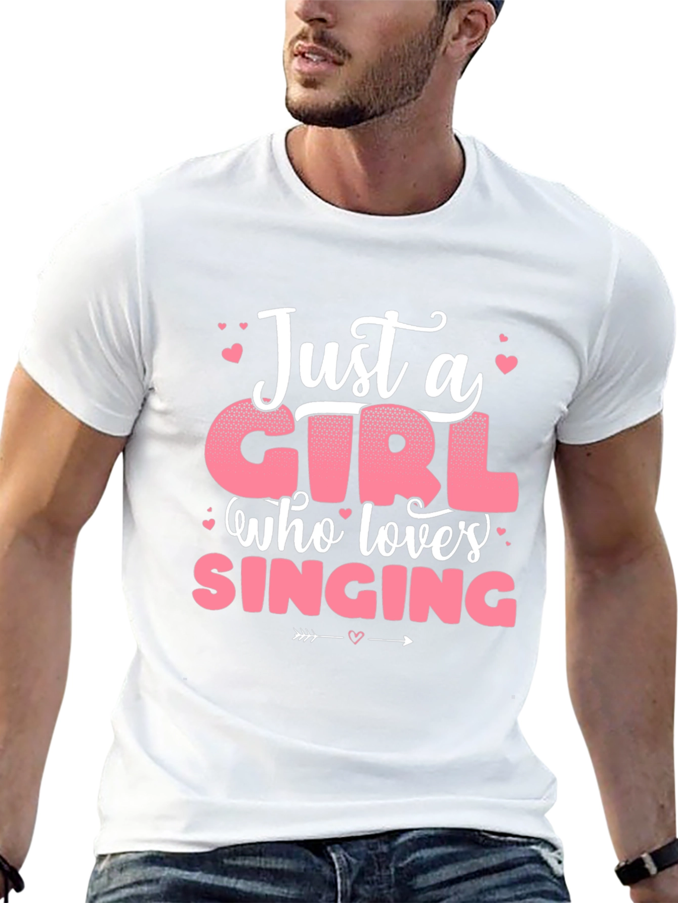 Black Just a Girl Who Loves Singing T-Shirt view 13