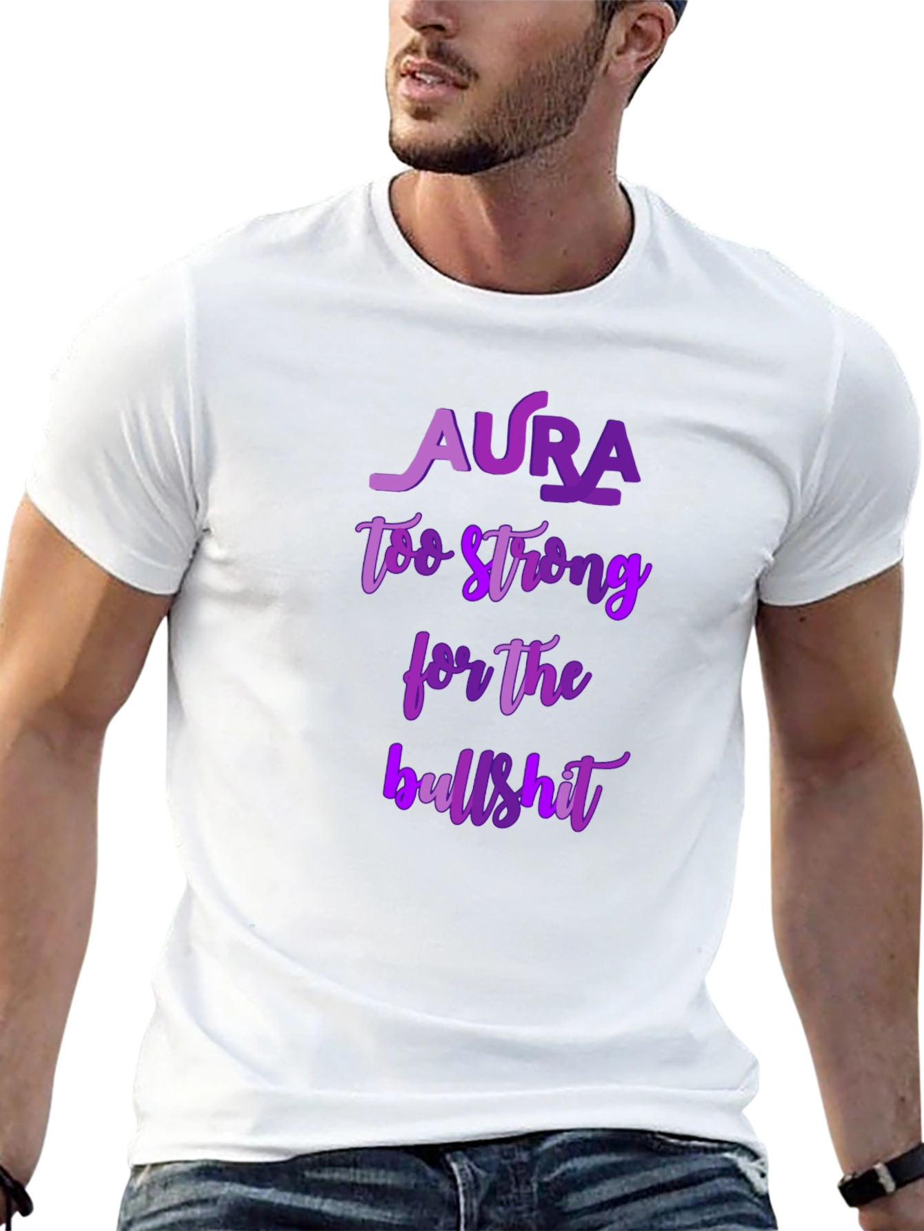 Black Aura Too Strong Graphic T-Shirt - Black view 13