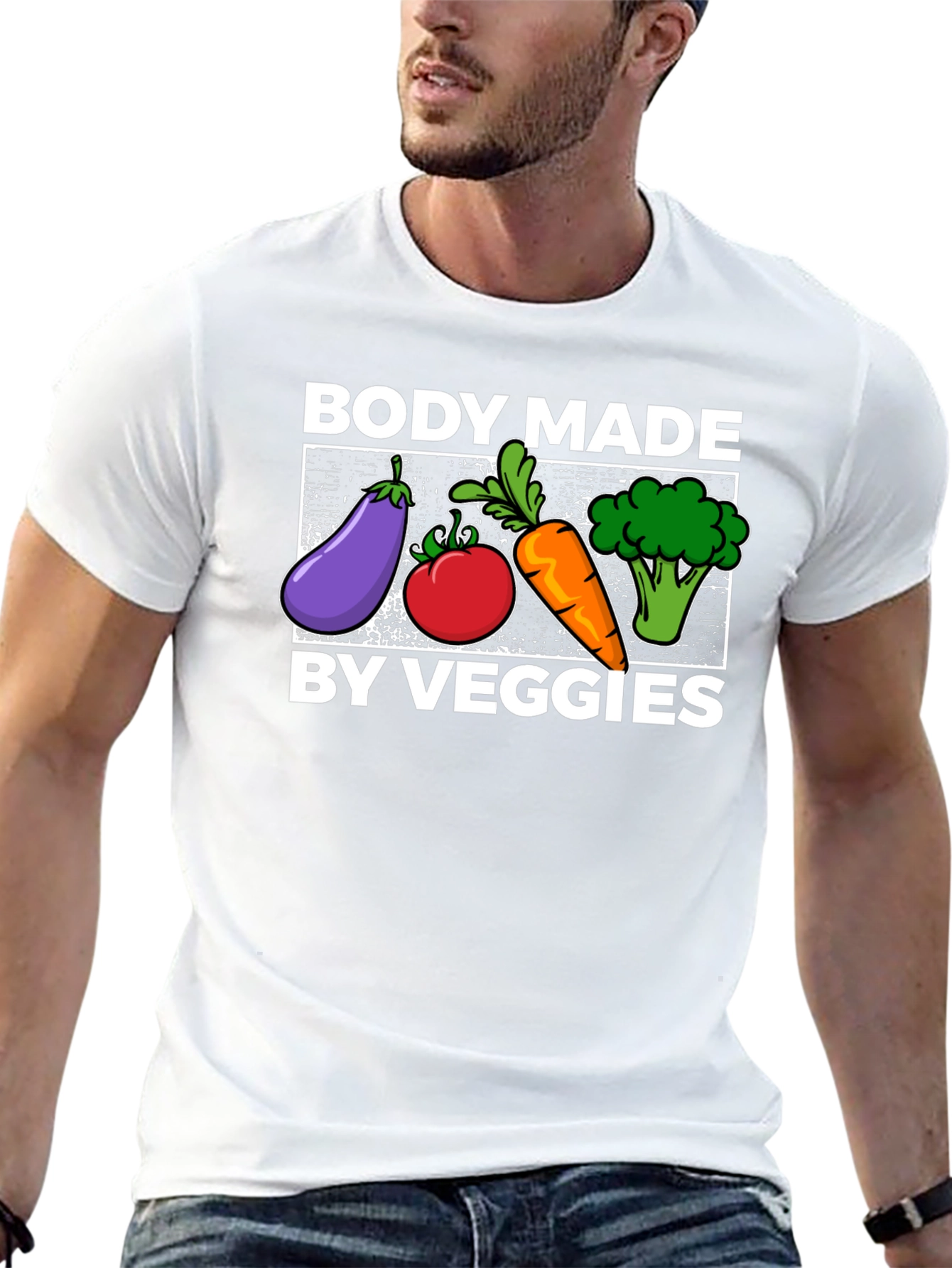 Body Made By Veggies Graphic T-Shirt - 13