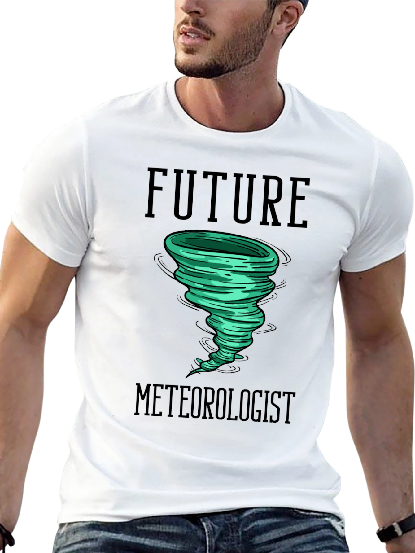 Black Future Meteorologist Tornado Graphic T-Shirt view 13