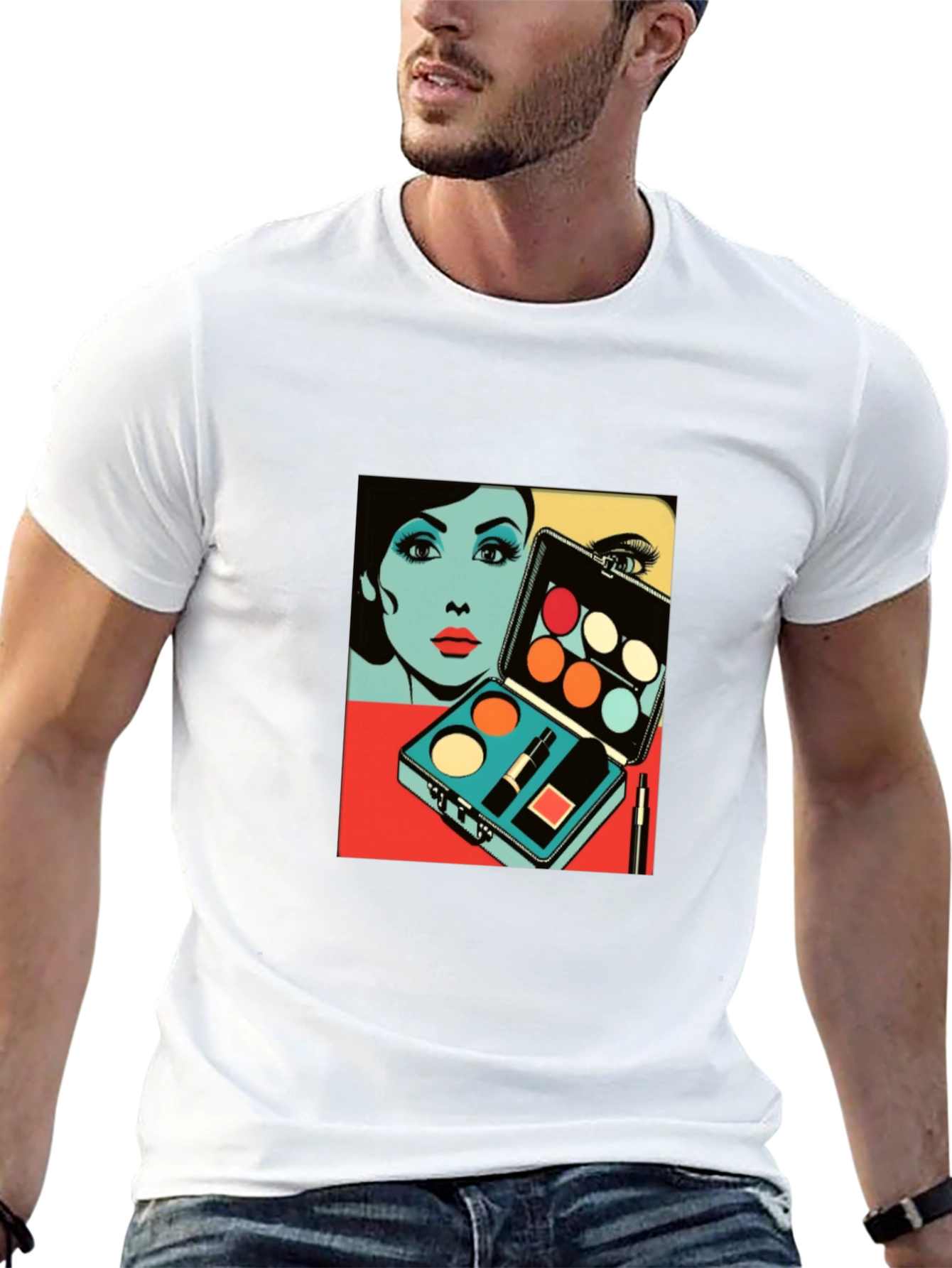 Black Retro Makeup Palette T-Shirt view 13