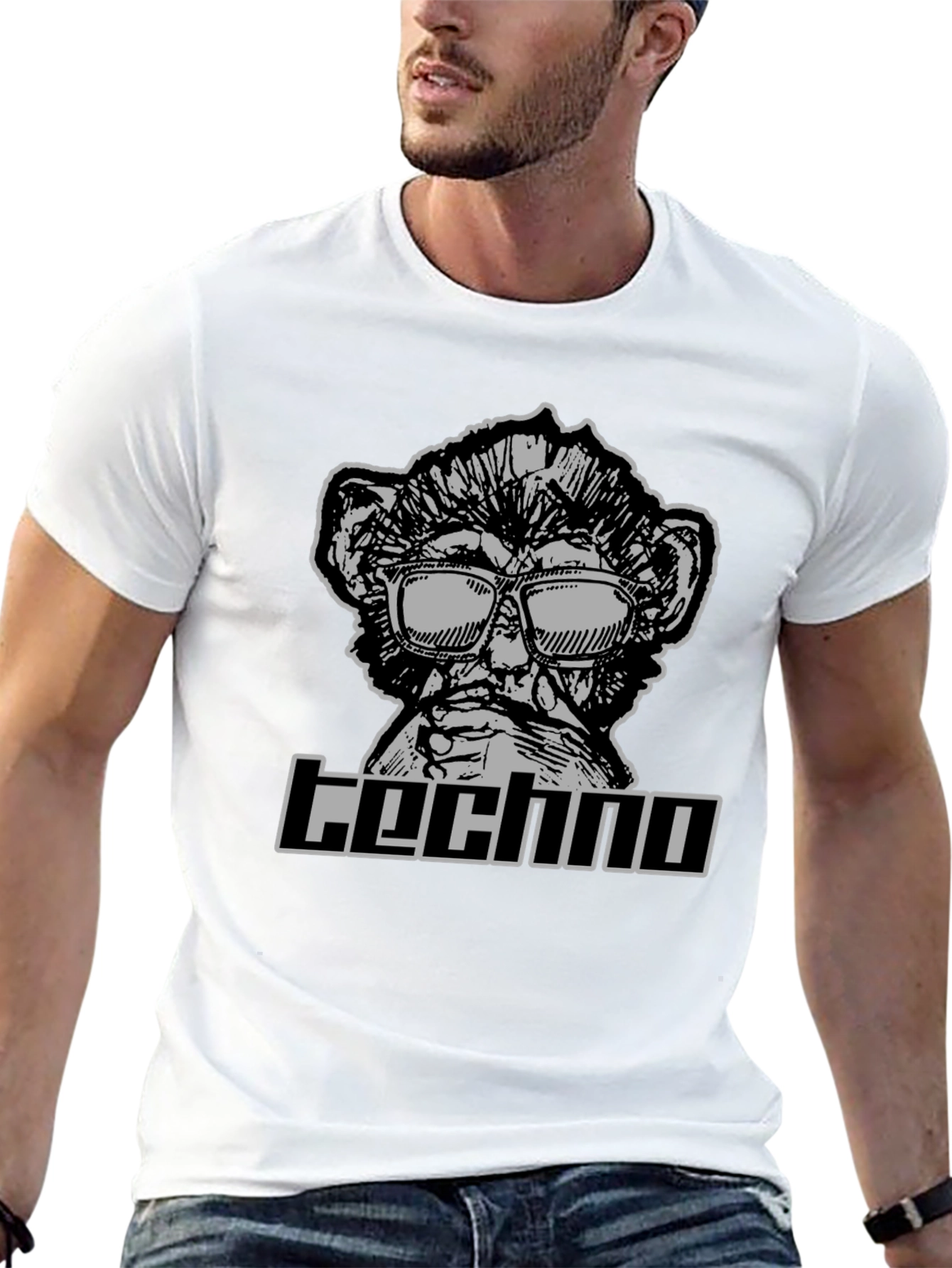 Techno Monkey Graphic T-Shirt - Cool Clubwear - 13