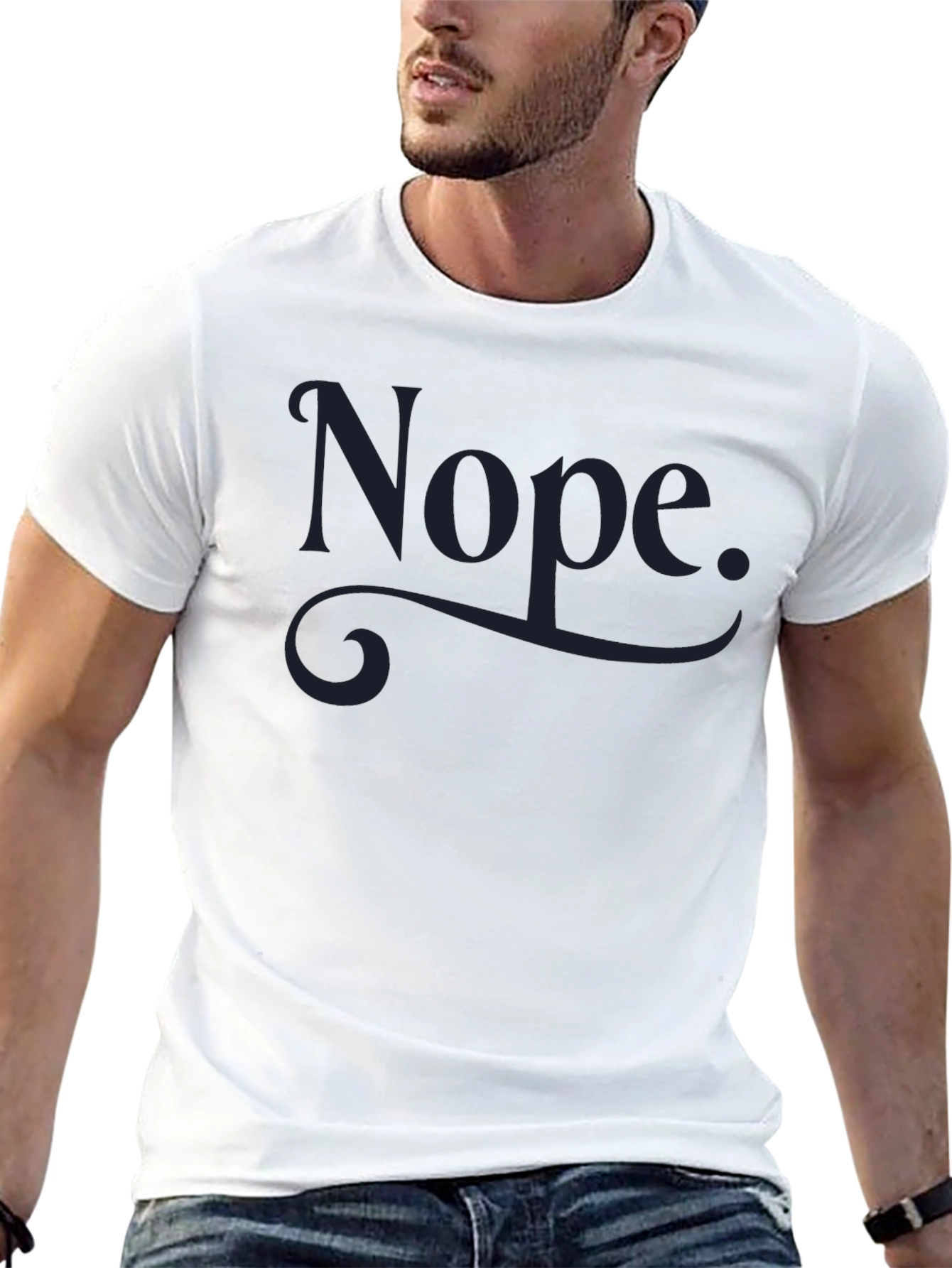 Black Nope Graphic Tee - Men's Crew Neck T-Shirt view 13