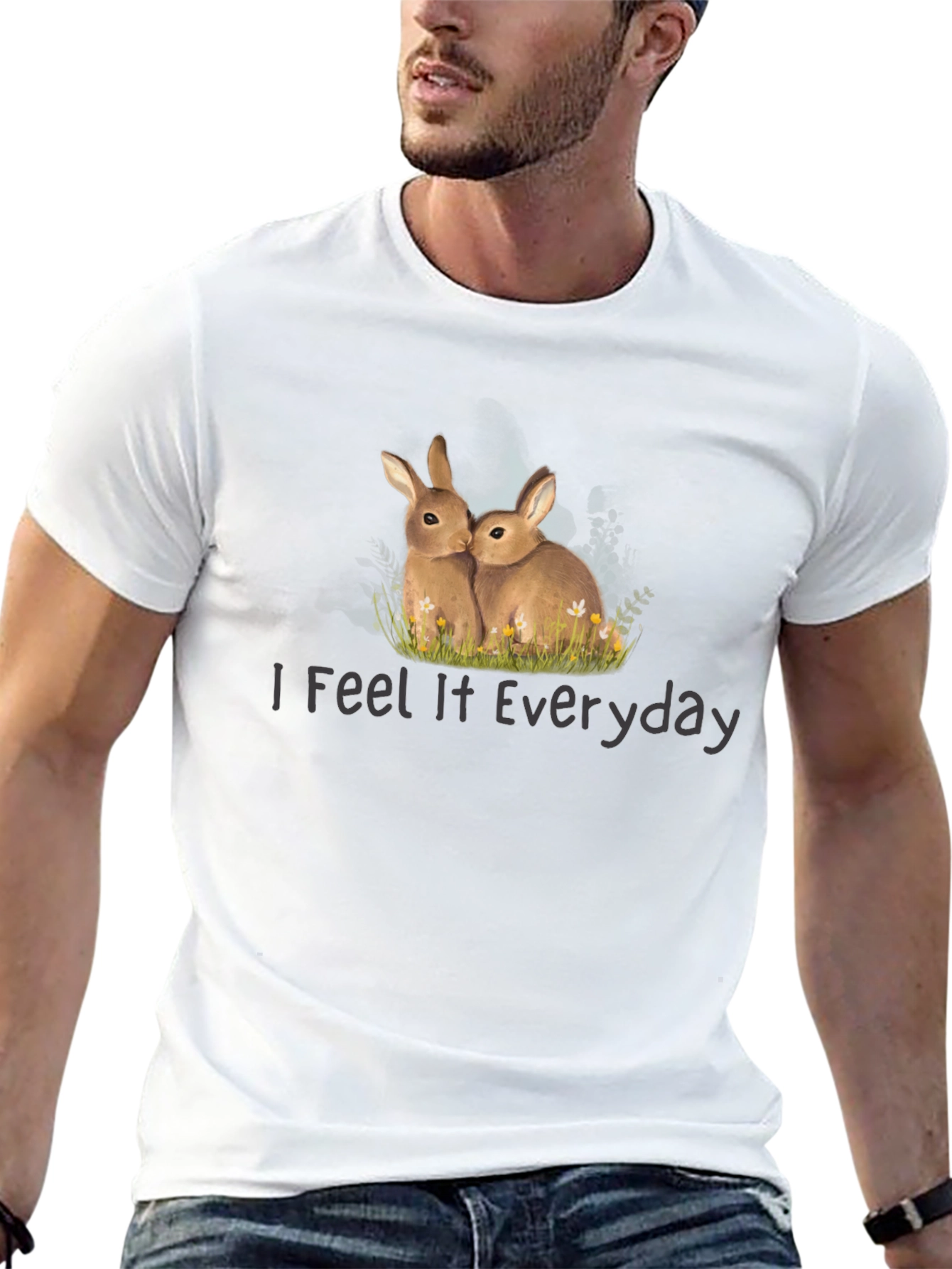 Black I Feel It Everyday Bunny T-Shirt view 13