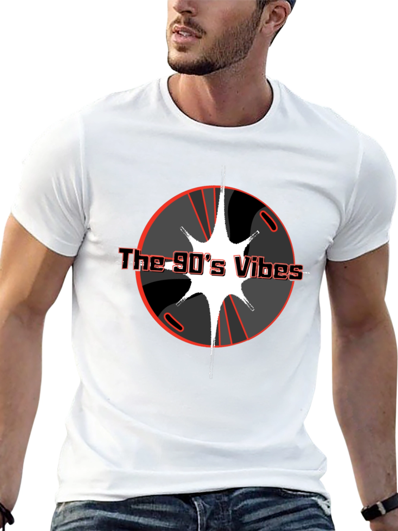 Black The 90's Vibes Graphic T-Shirt view 13