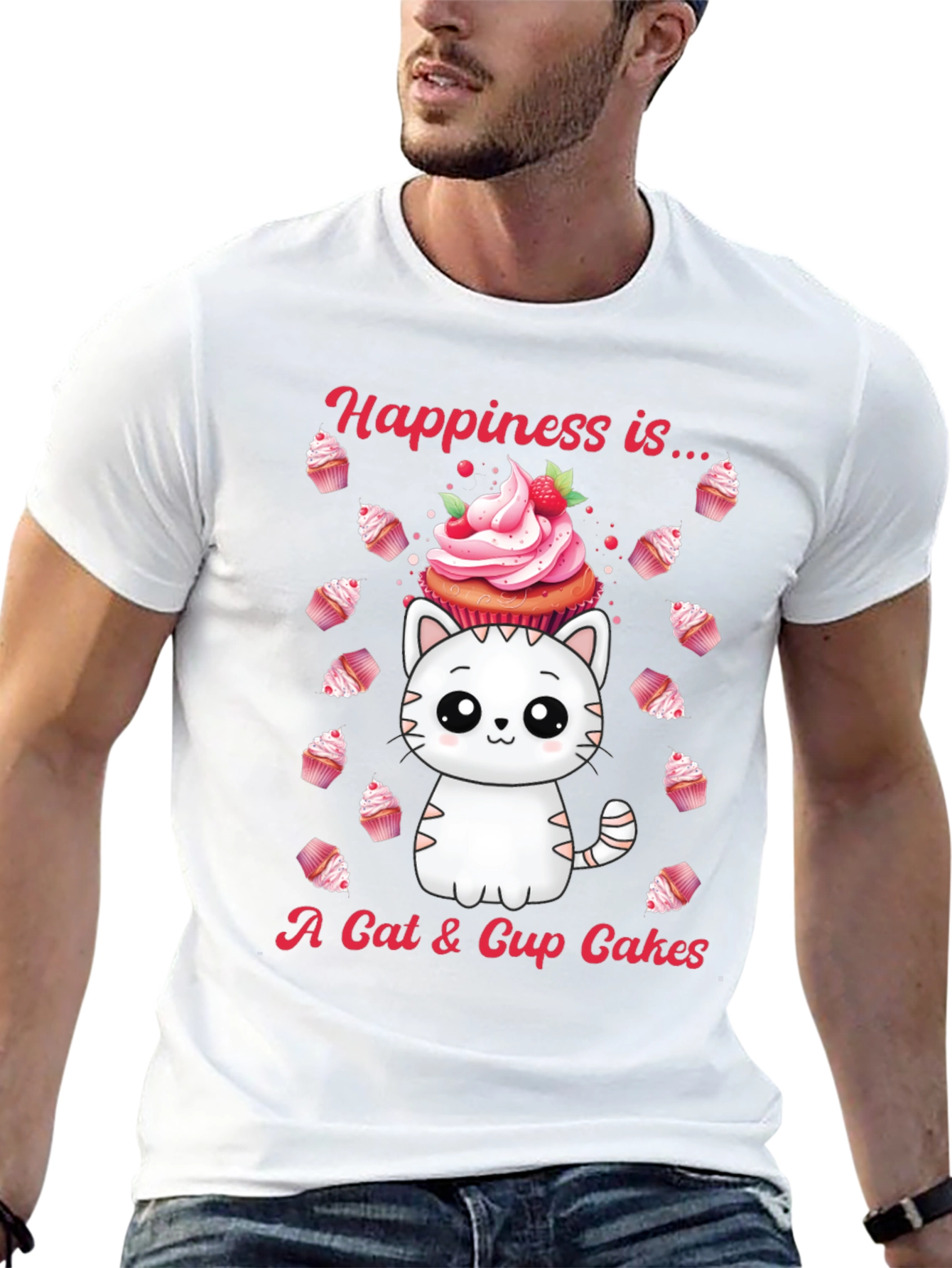 Black Cat & Cupcake Graphic Tee - Happiness Is... view 13